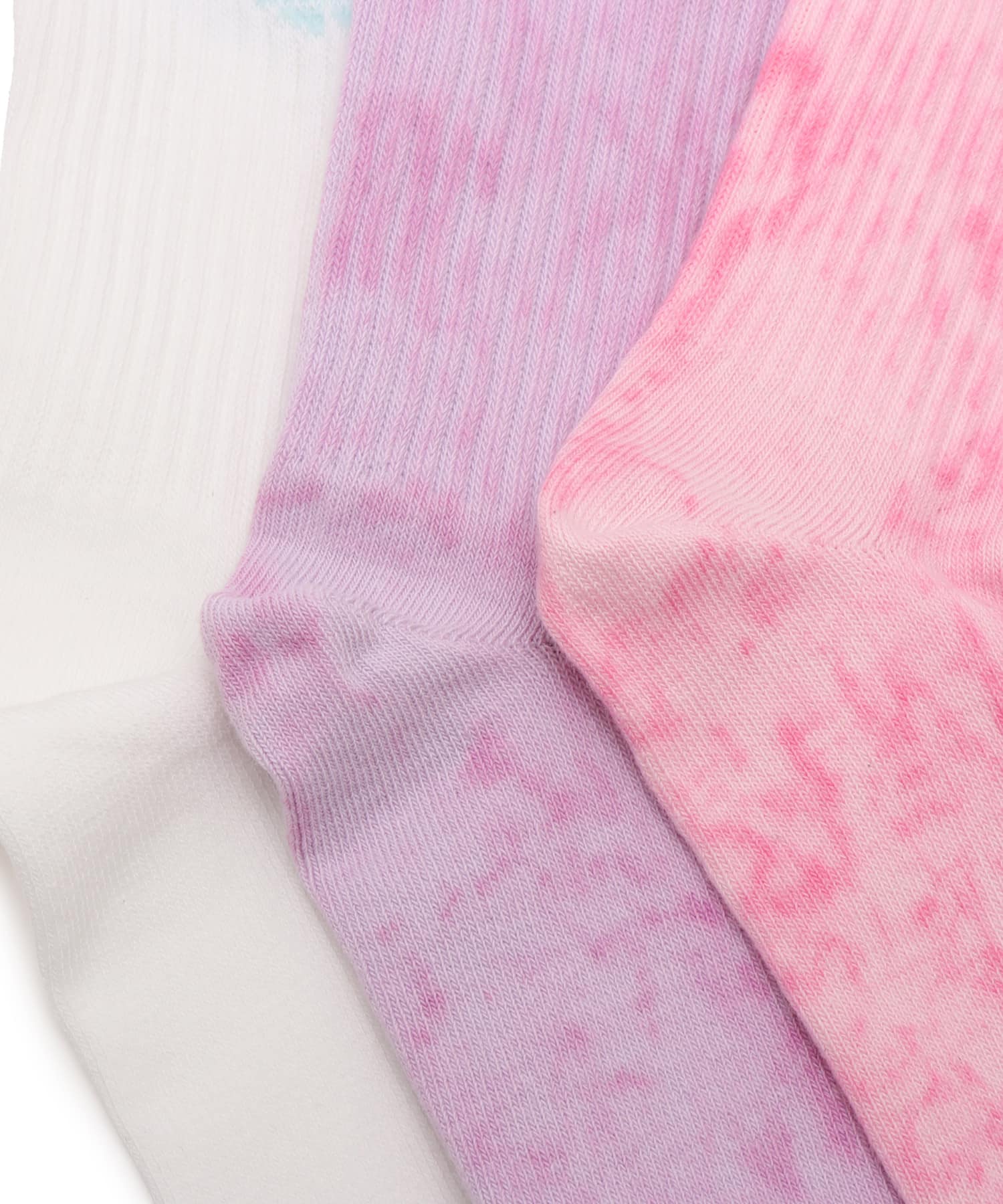adidas TIE DYE CREW SOCKS 3 PAIRS ブリスピンク/ブリスライラック/ホワイトの画像