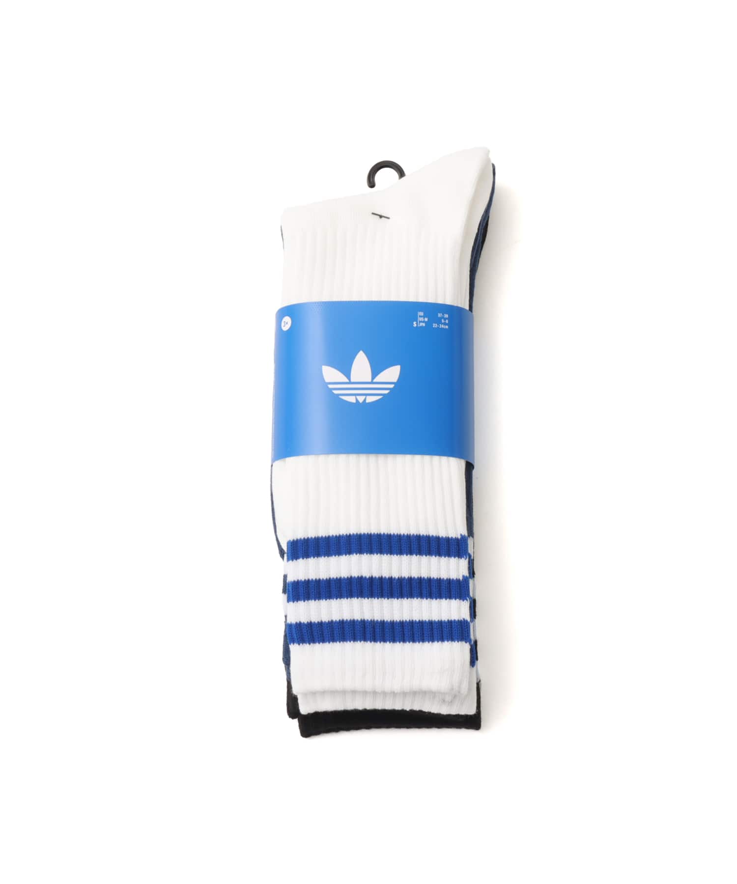adidas 3 STRIPES HIGH CREW SOCKS 3 PAIRS ホワイト/ナイトマリン/ブラックの画像