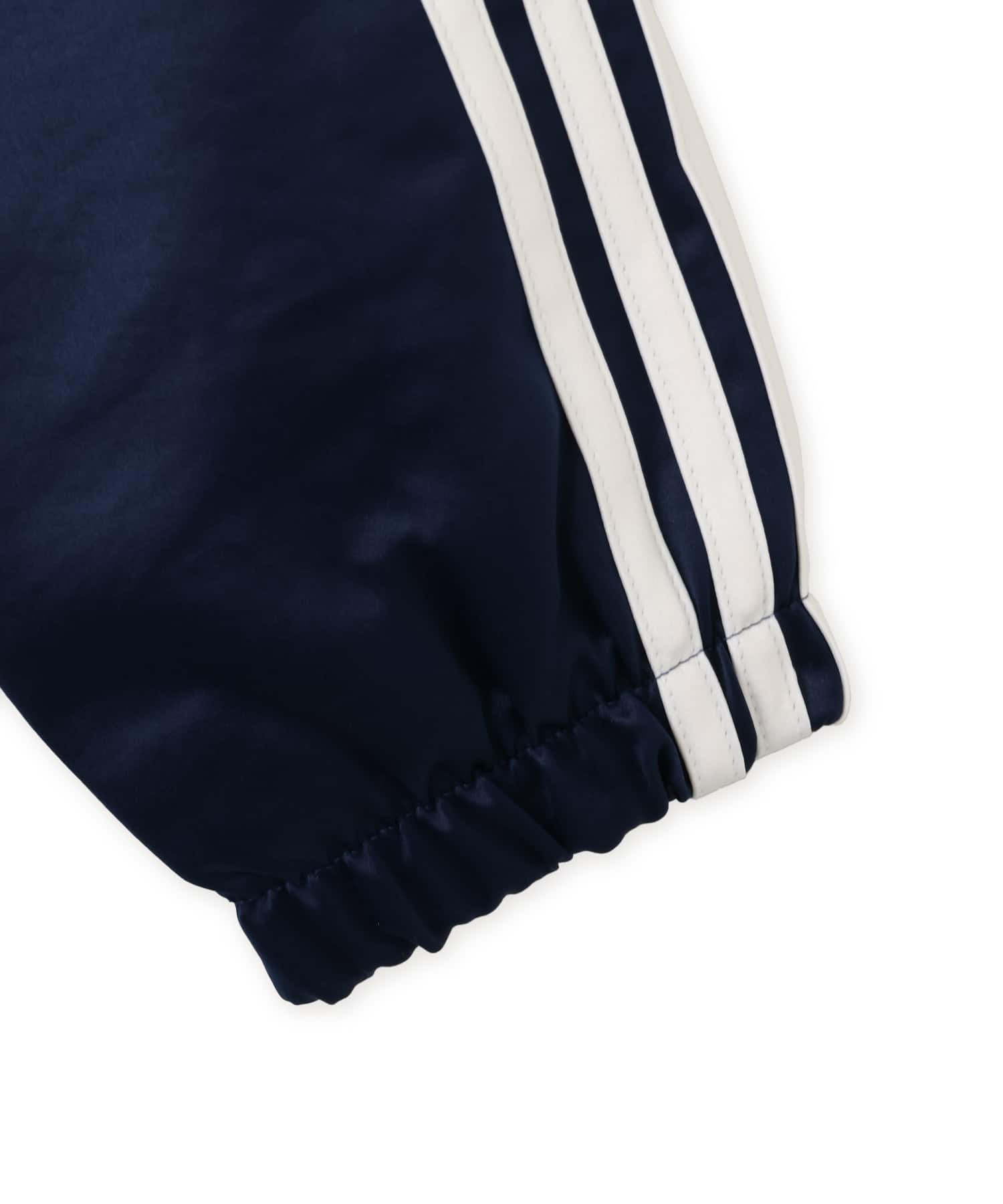 adidas 3 STRIPES SATIN PADDED JACKET ナイトインディゴの画像