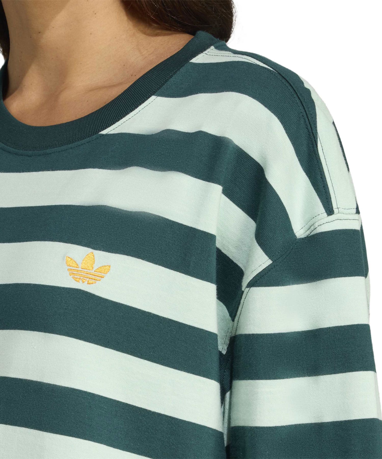 adidas ATHLETIC DEPT STRIPED SHORT SLEEVE TEE オーロラアイビー/グリーンティントの画像