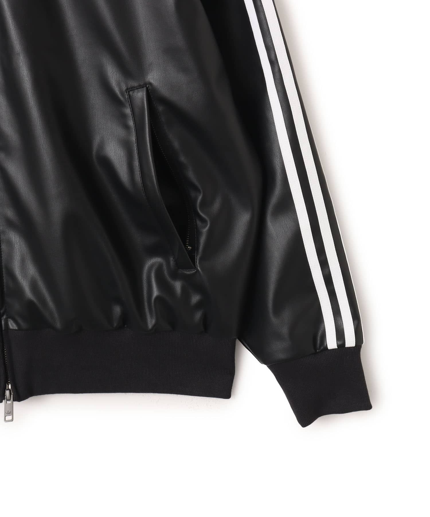 adidas PLEATHER 3STRIPES TRACK TOP ブラックの画像