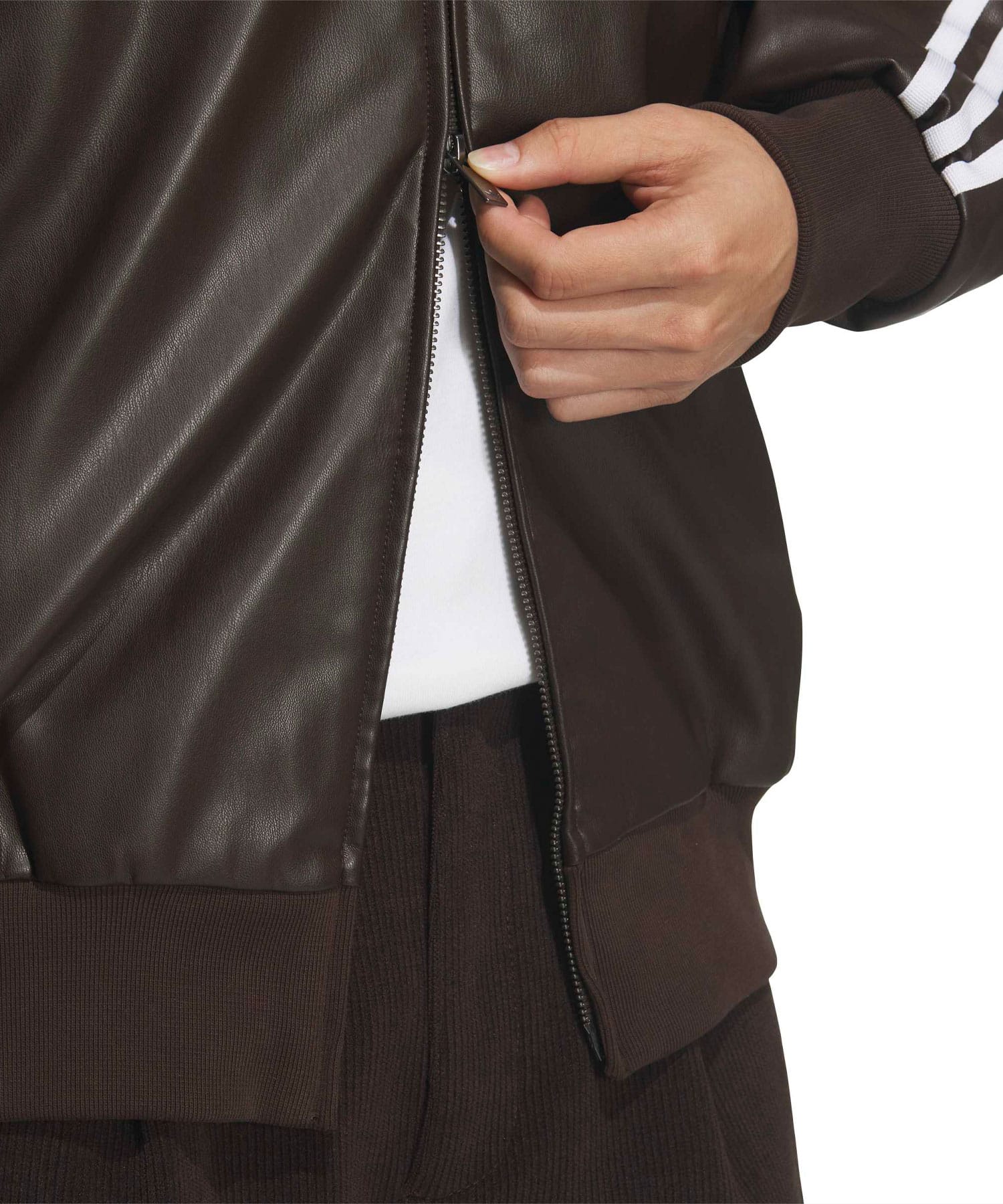 adidas PLEATHER 3STRIPES TRACK TOP オーロラコーヒーの画像