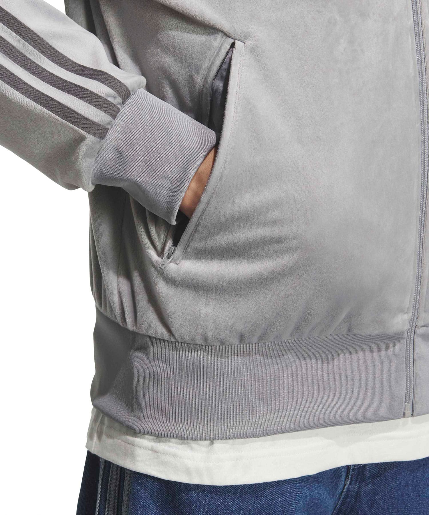 adidas FIREBIRD TRACK TOP VELOUR ライトオニキスの画像