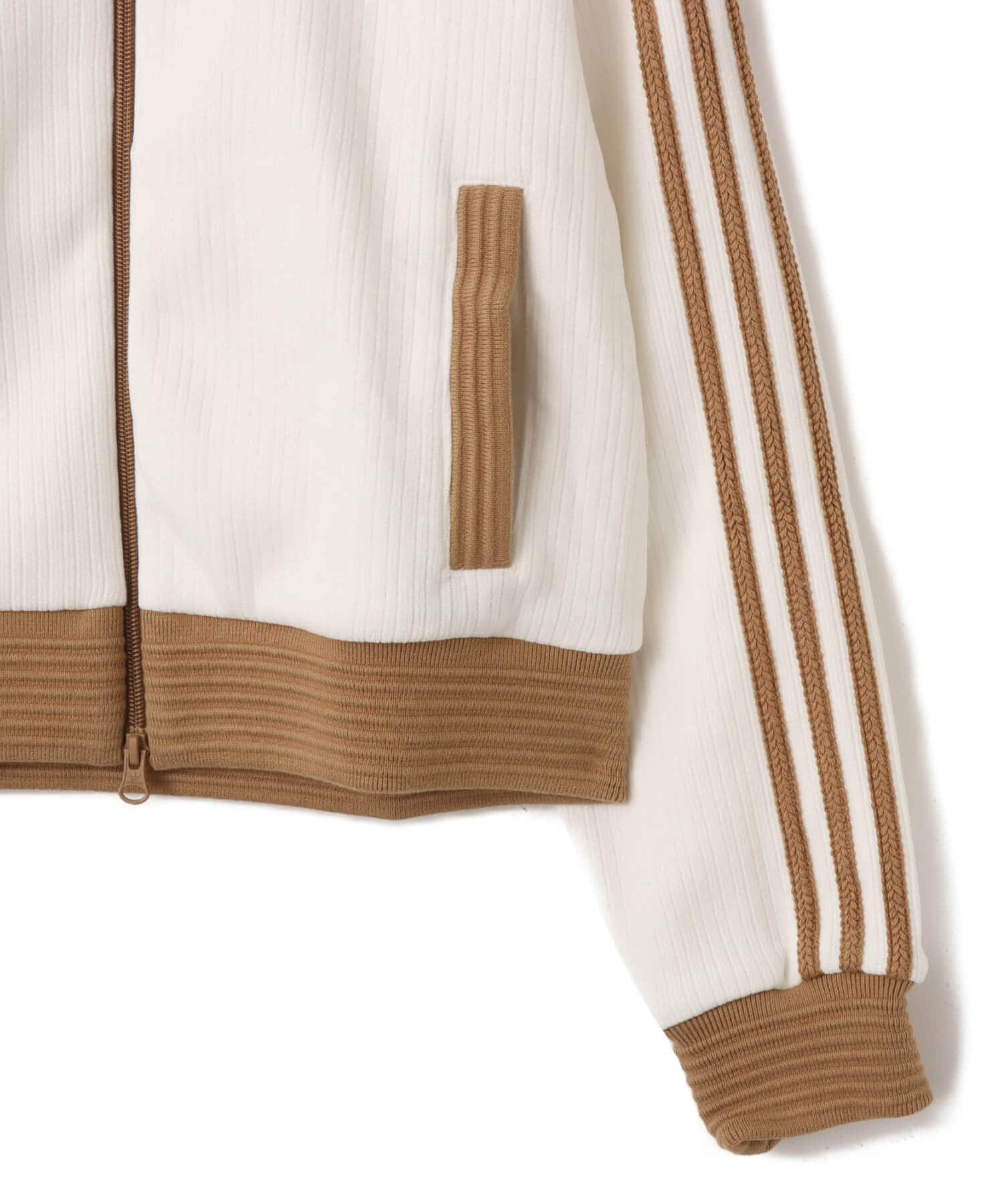 adidas VELOUR KNIT TRACK TOP  オフホワイトの画像