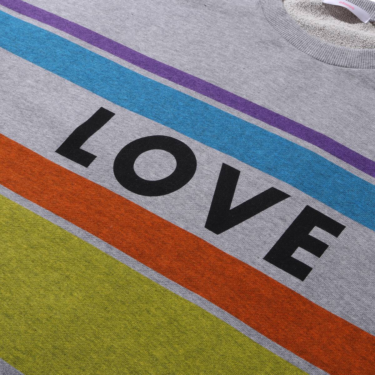 atmos pink LOVEロゴ 袖絞り スウェット GRAYの画像