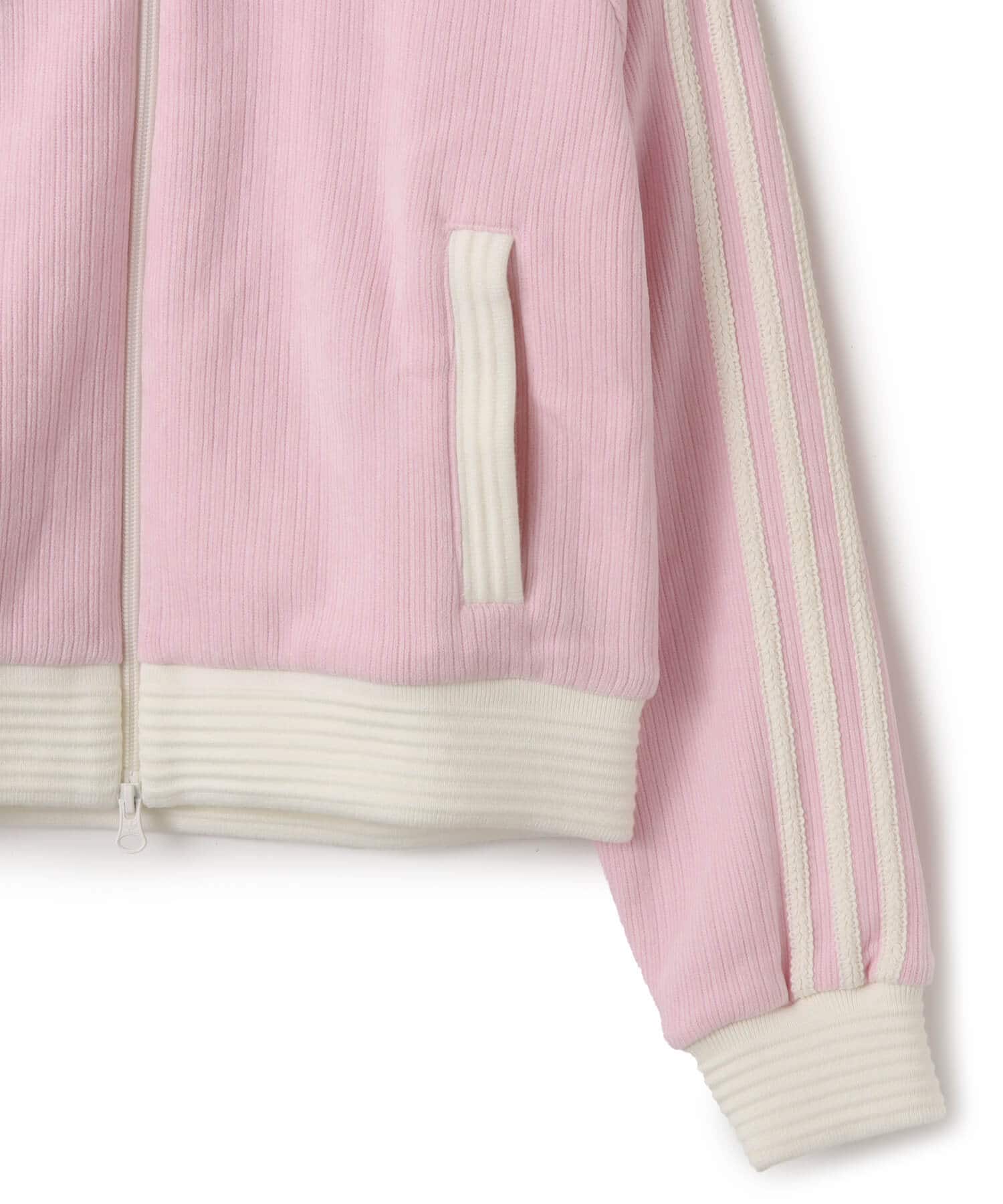 adidas VELOUR KNIT TRACK TOP  クリアピンクの画像