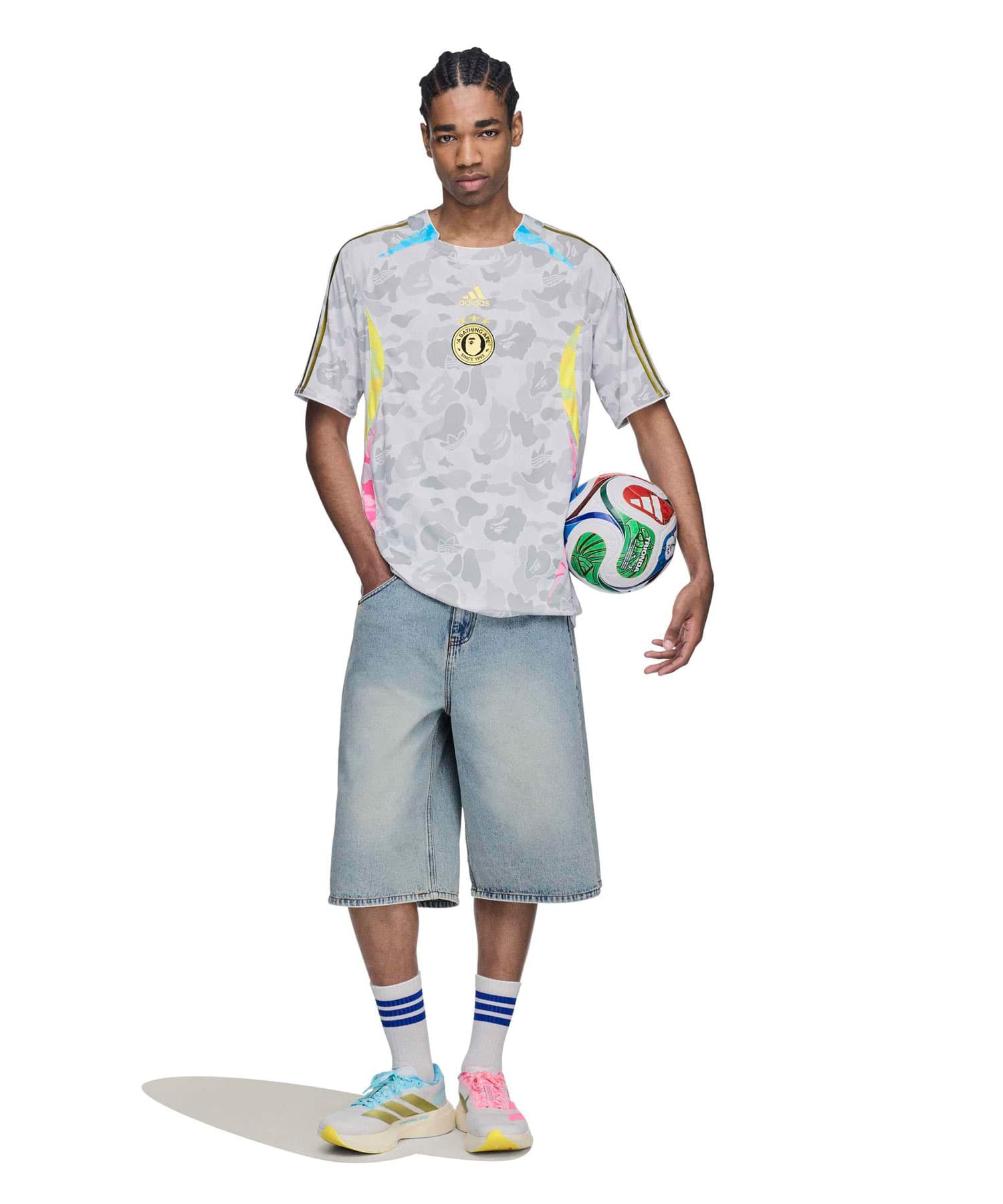 adidas TEAMGEIST TEE BAPE A ホワイトの画像