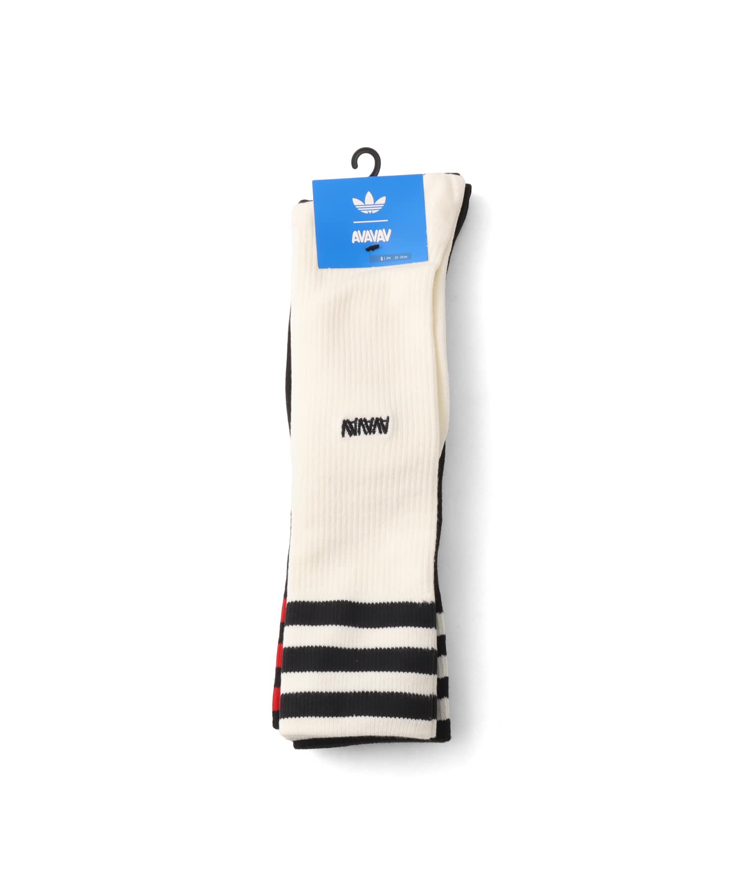adidas BY AVAVAV KNEE SOCKS 3P クリームホワイト/ブラック/ブラックの画像