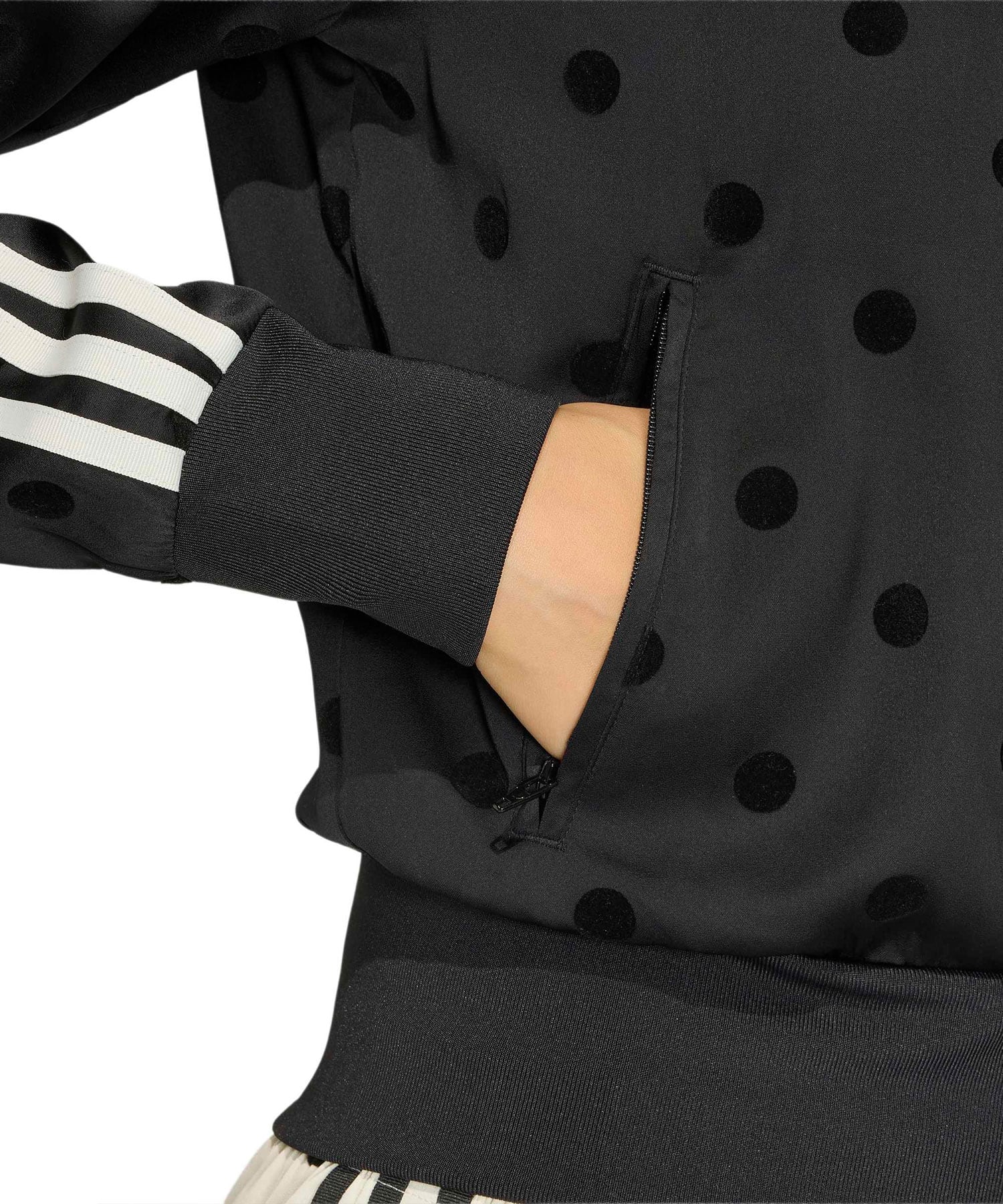 adidas SATIN POLKA DOTS TT Track Top ブラックの画像