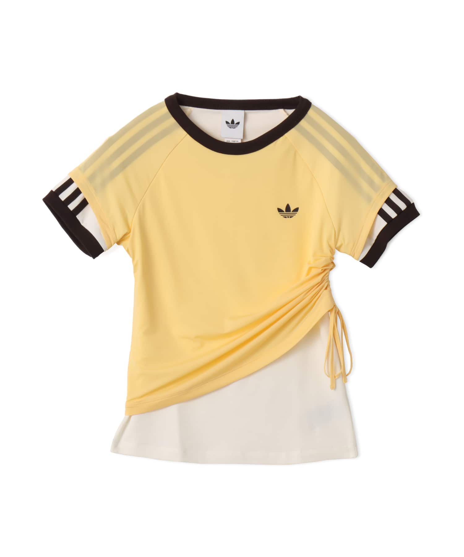 adidas DOUBLE LAYERED CALI T-SHIRT オレンジティント/オフホワイトの画像