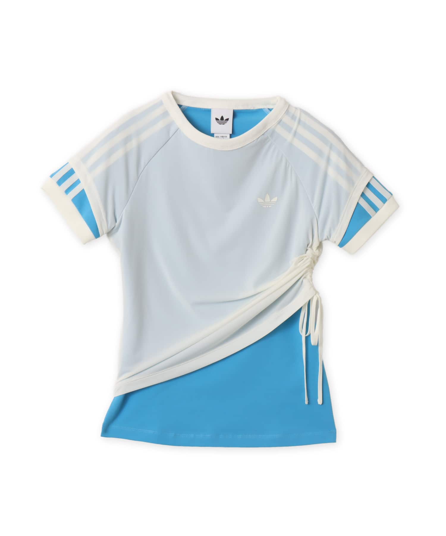 adidas DOUBLE LAYERED CALI T-SHIRT オフホワイト/スカイラッシュの画像