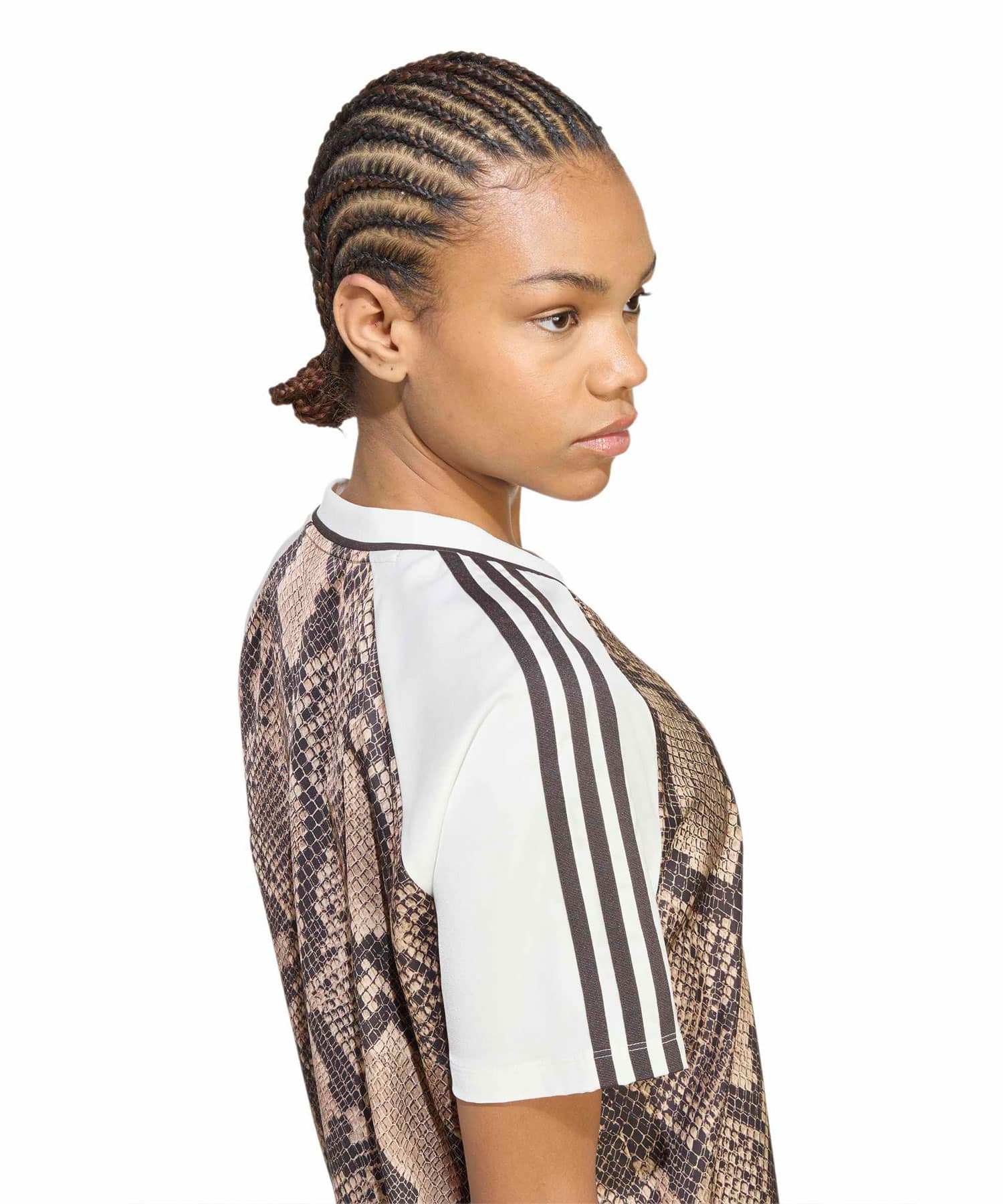 adidas SNAKE PRINT SATIN JERSEY リネン/マジックベージュの画像