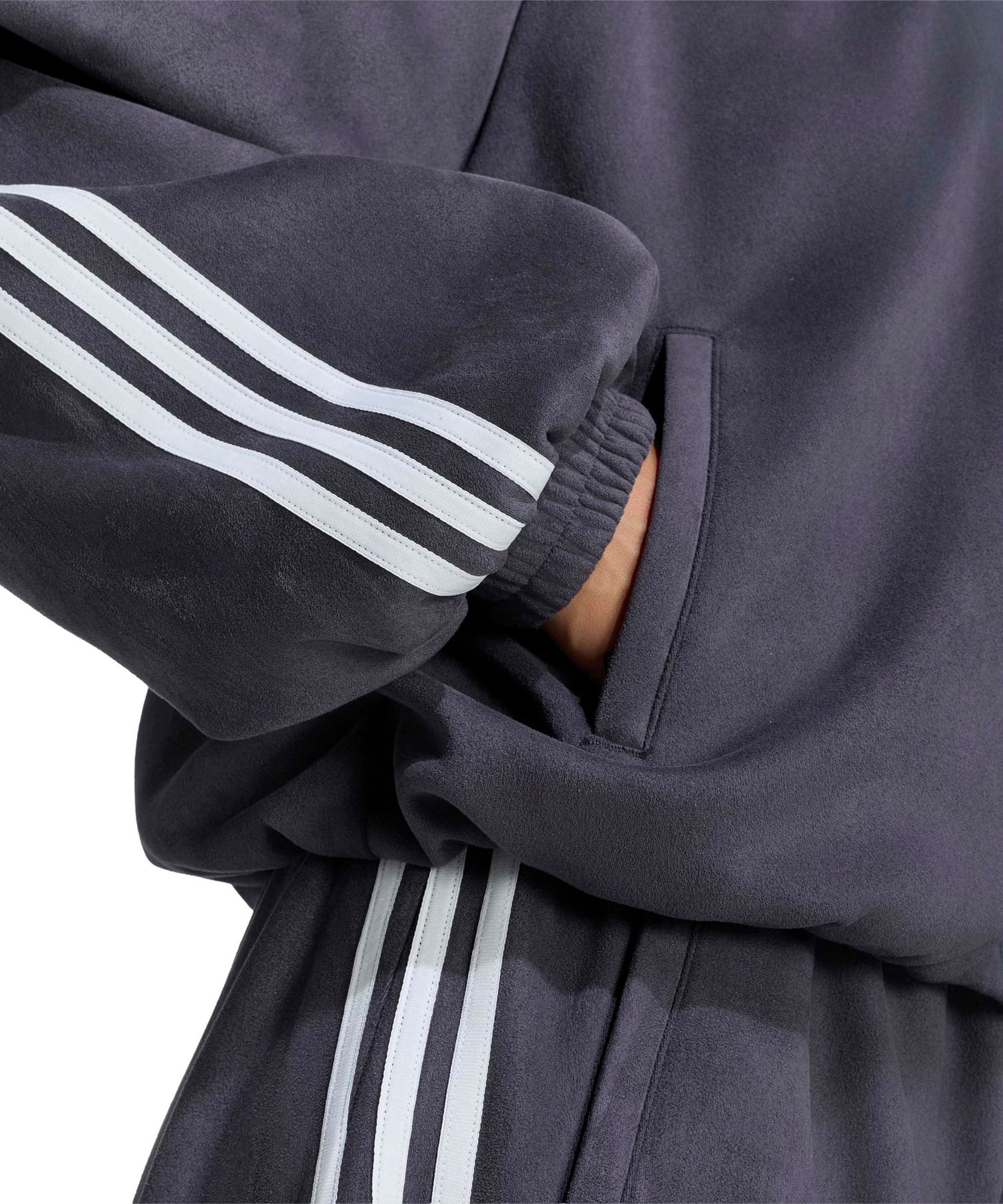 adidas ADILENIUM FAUX SUEDE TRACK TOP ブラックの画像