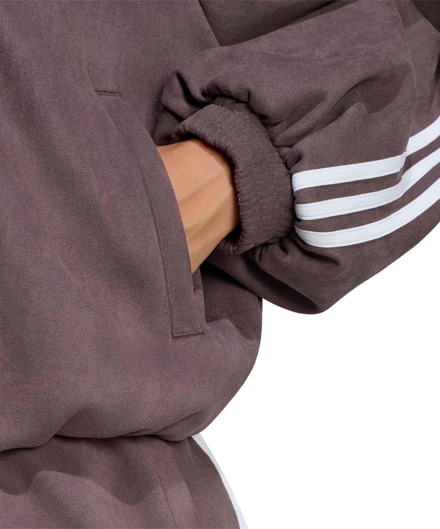 adidas ADILENIUM FAUX SUEDE TRACK TOP オーロラコーヒーの画像