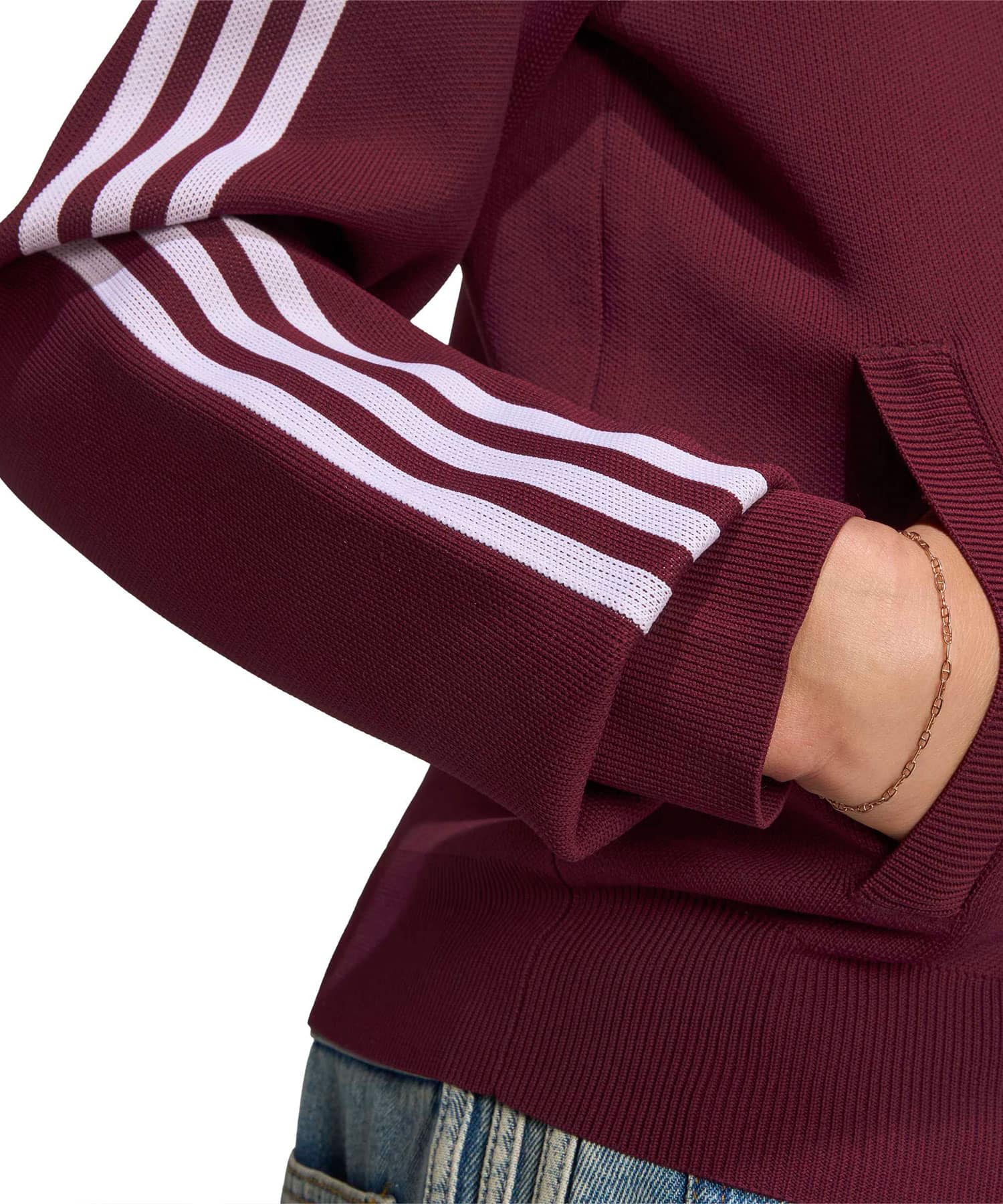 adidas ADILENIUM SLIM KNIT TRACK TOP マルーンの画像