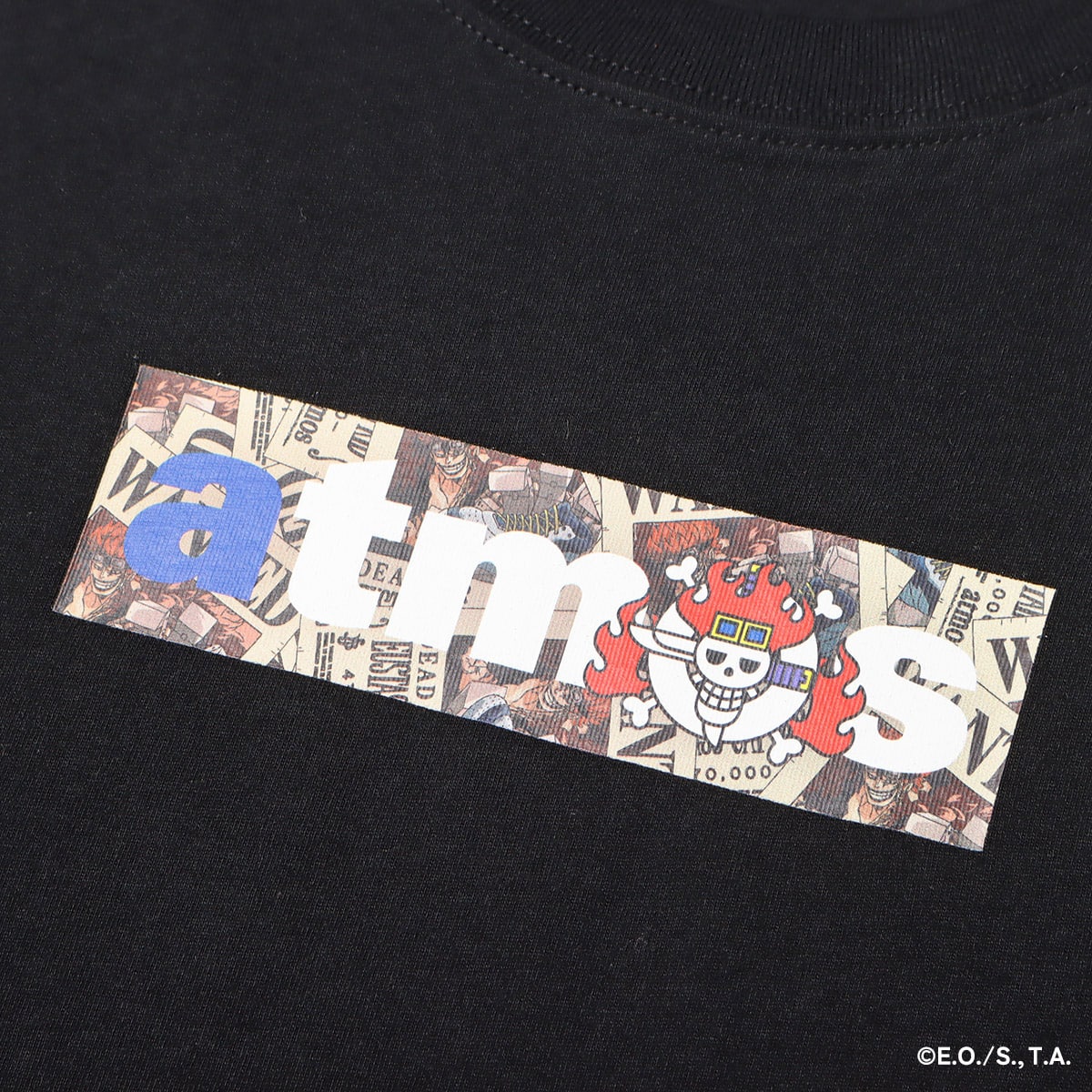 atmos × ONE PIECE WANTED POSTER BOX LOGO T-SHRTS BLACK×KIDの画像