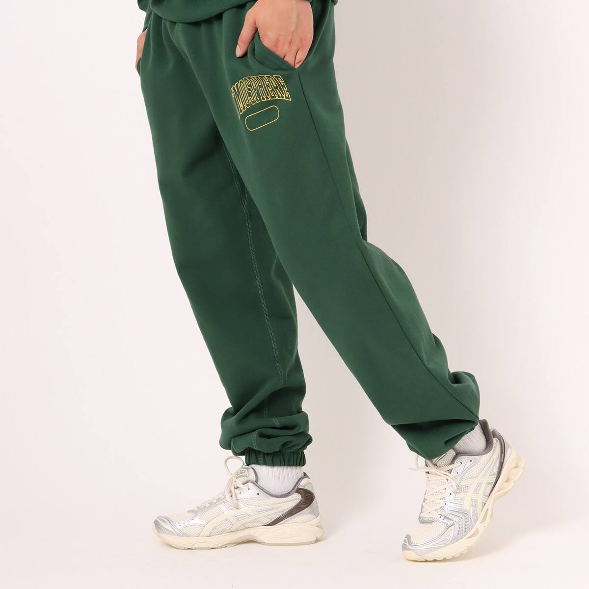 atmos Vintage college logo Sweat Pants GREEN の画像