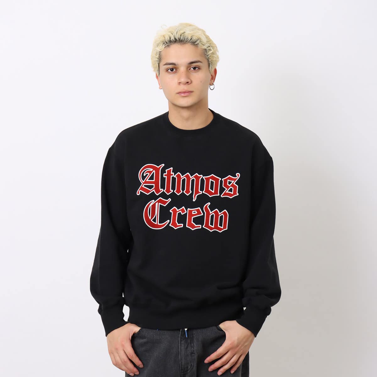 atmos Flocky Print Sweatshirt BLACK の画像