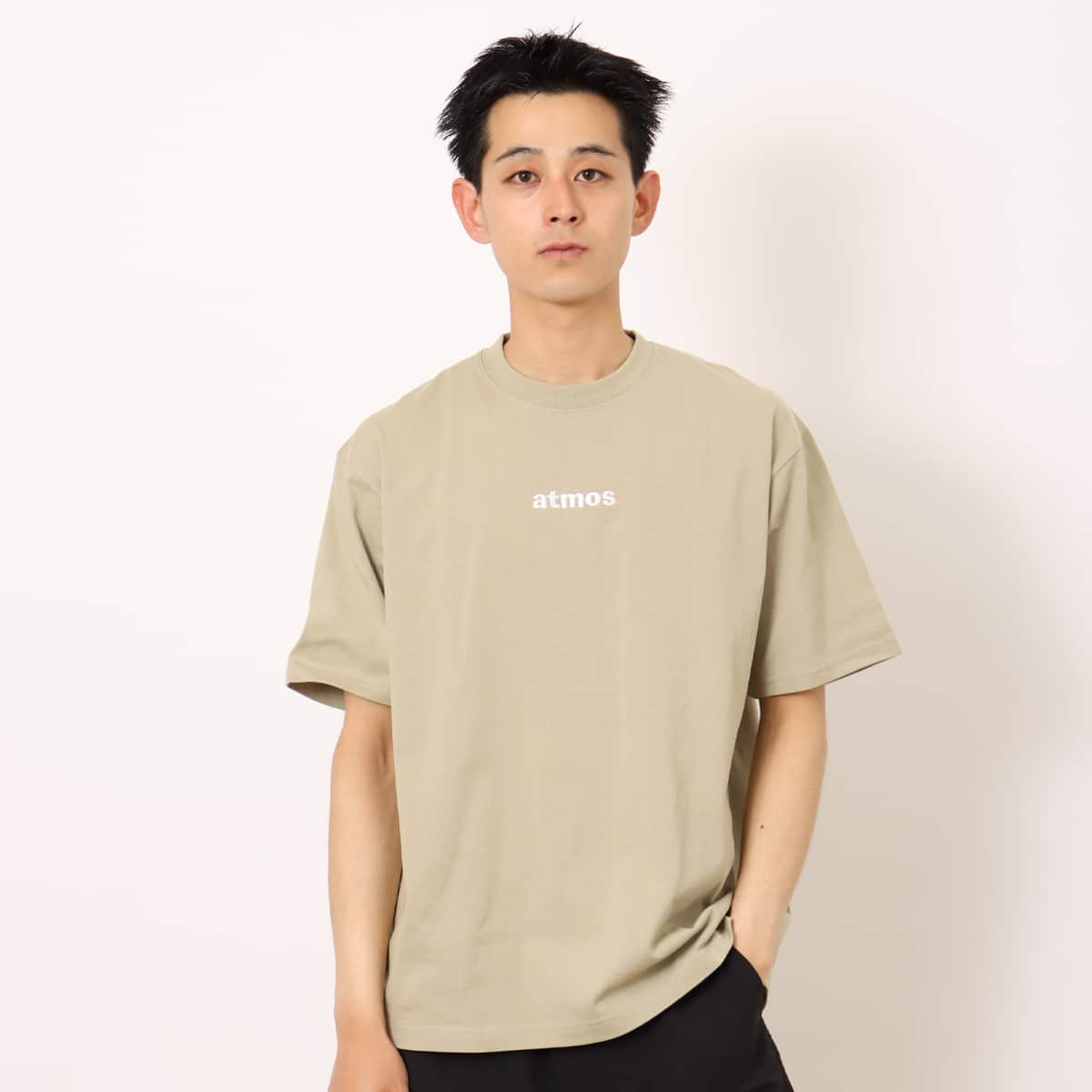 atmos Embroidery Classic Logo T-shirt LIGHT KHAKI の画像