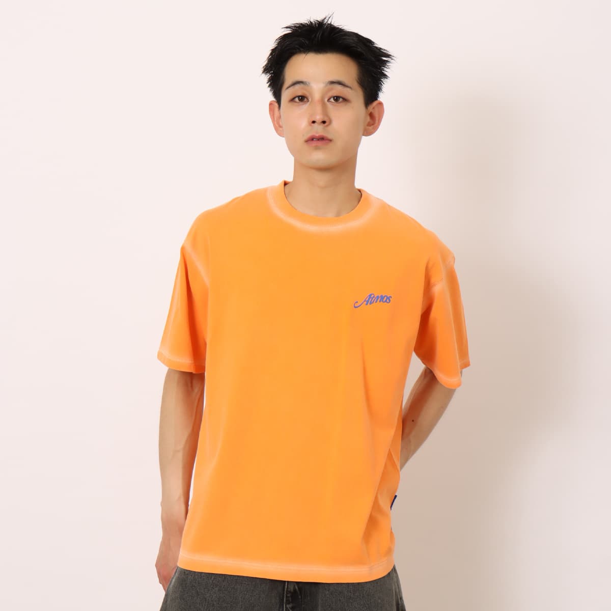 atmos Vintage Processing T-shirt ORANGE の画像