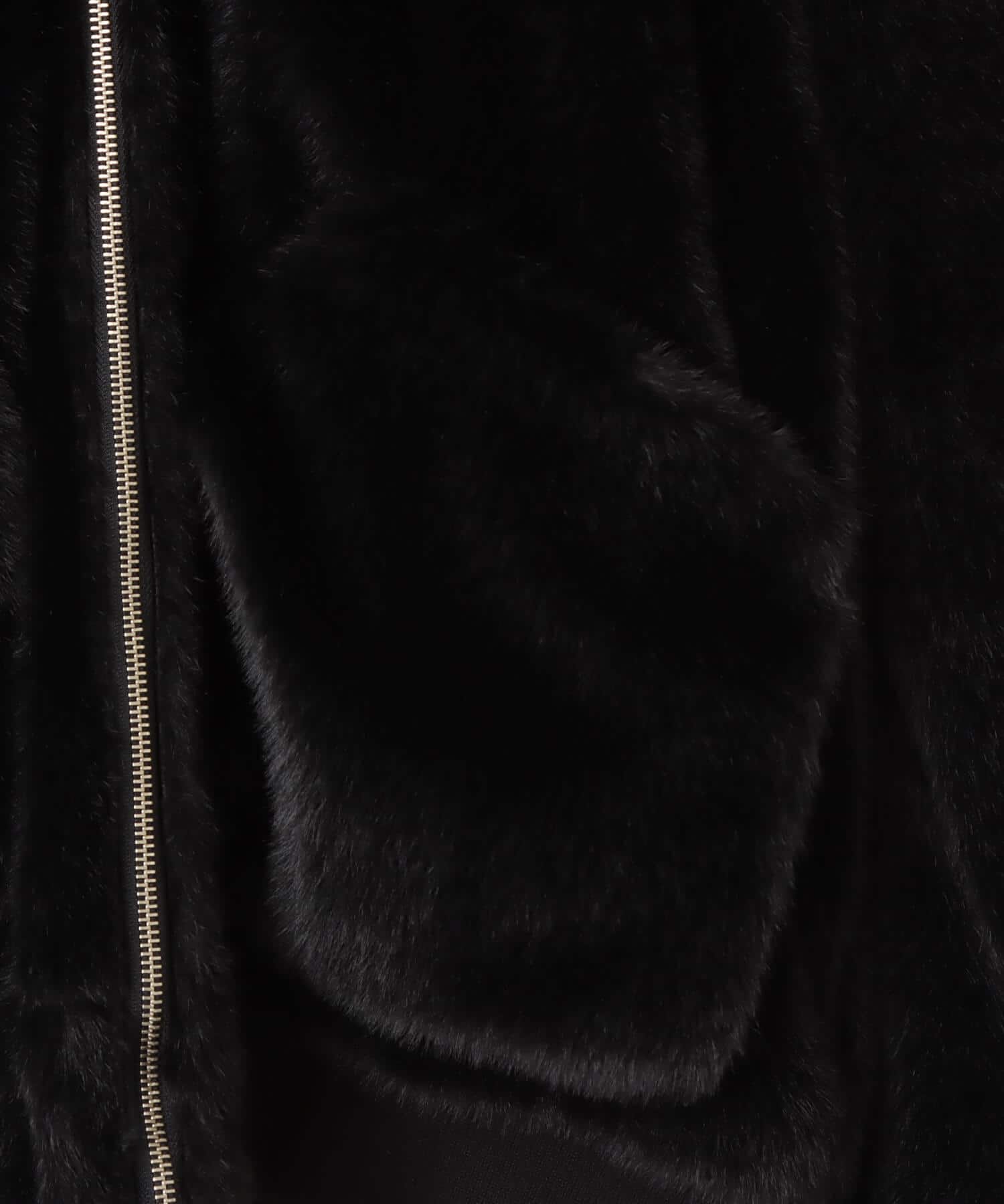 atmos Faux Fur Hoodie Jacket BLACKの画像