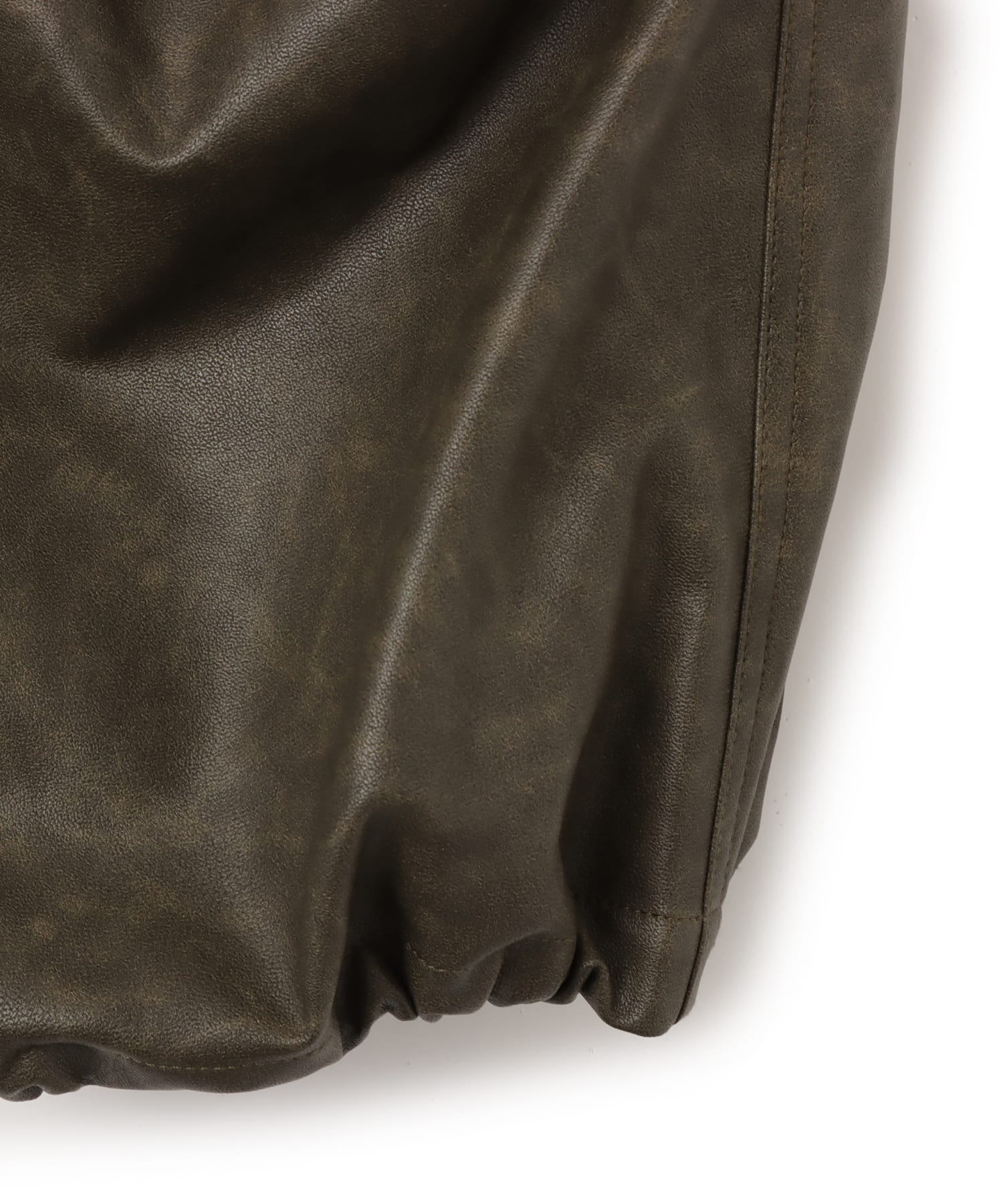 atmos Faux Leather Cargo Pants KHAKIの画像