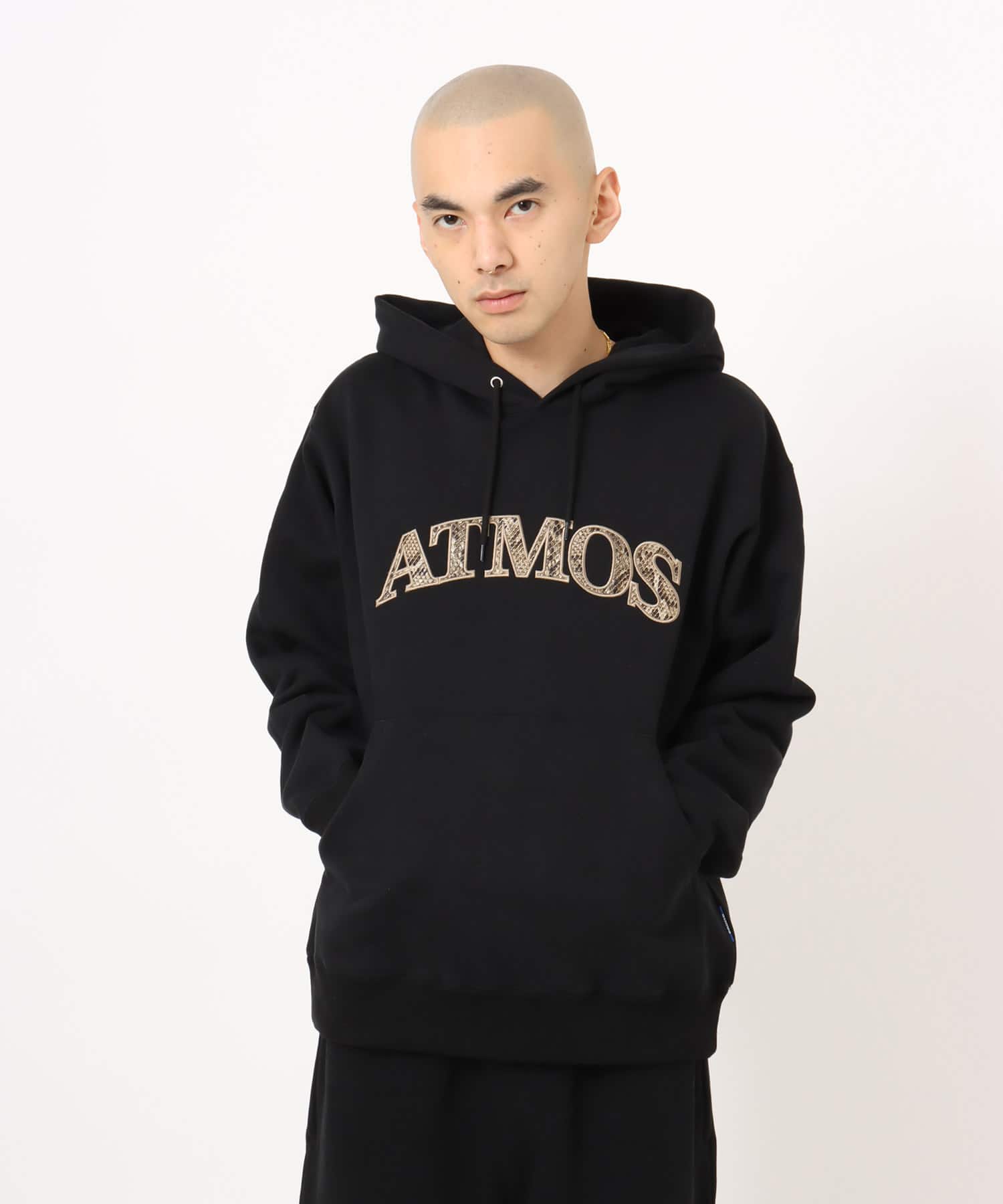 atmos Python Pattern Logo Hoodie BLACKの画像