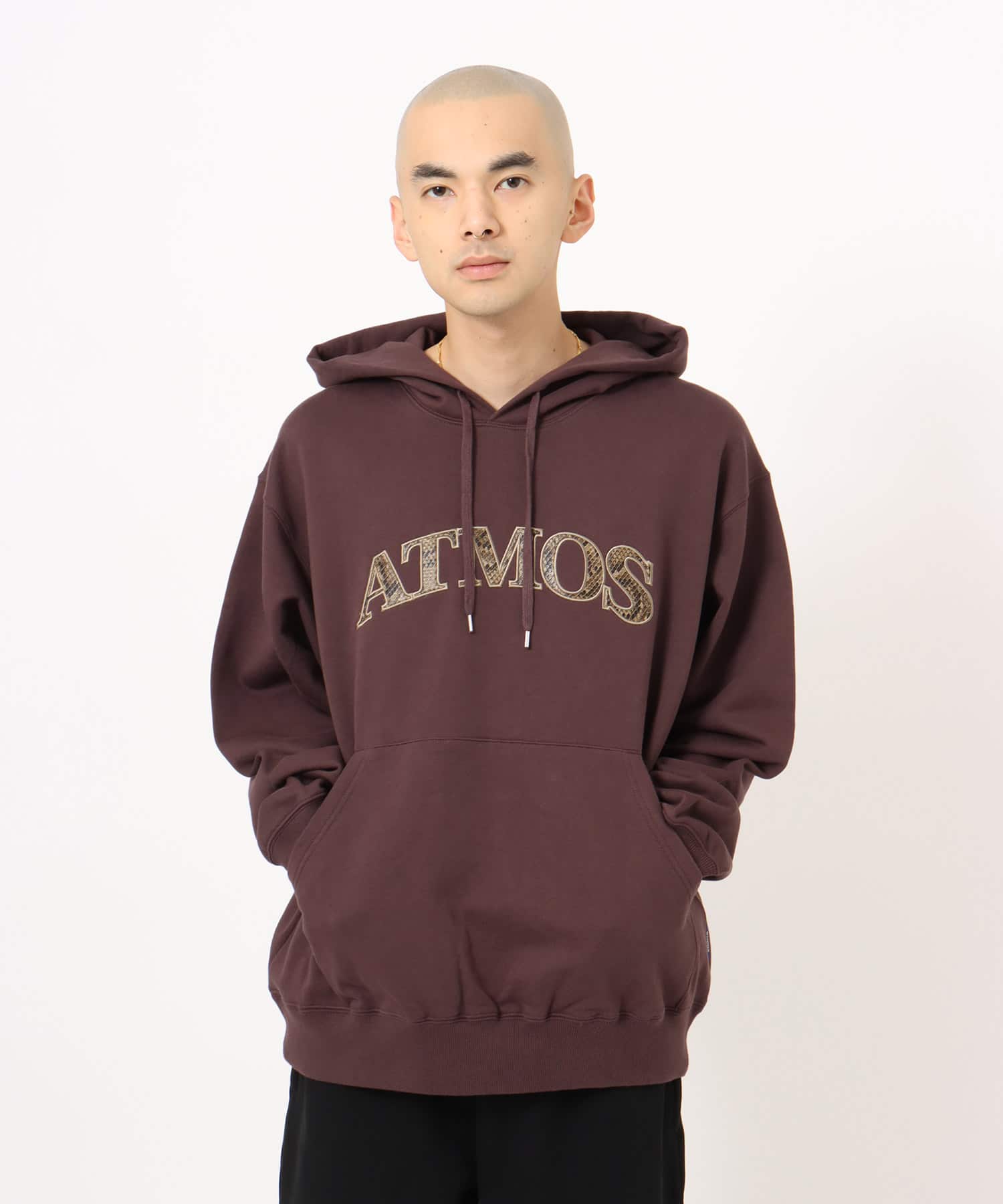 atmos Python Pattern Logo Hoodie BROWNの画像