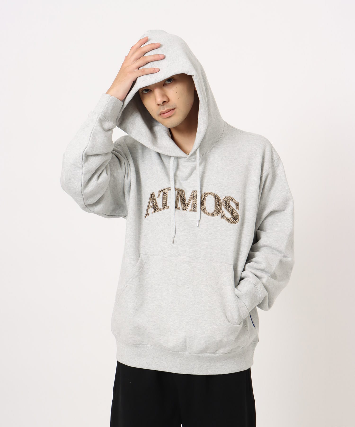 atmos Python Pattern Logo Hoodie GRAYの画像