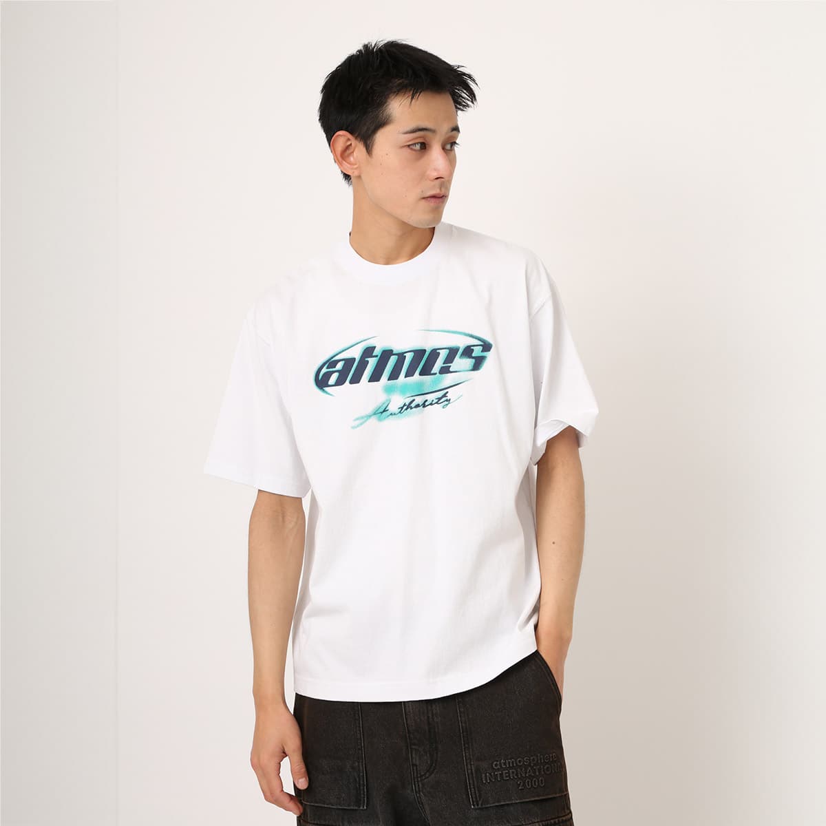 atmos Spray Logo T-shirt WHITEの画像