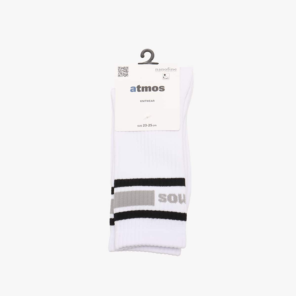 atmos COLOR LINE SOCKS WHITE X BLACKの画像