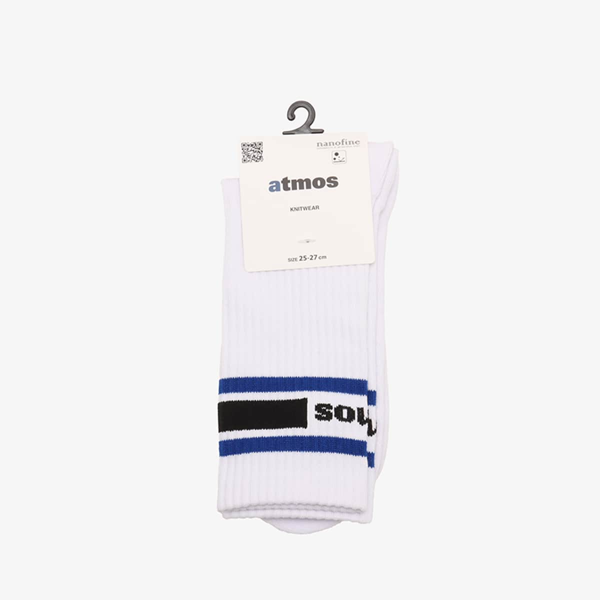 atmos COLOR LINE SOCKS WHITE X BLUEの画像
