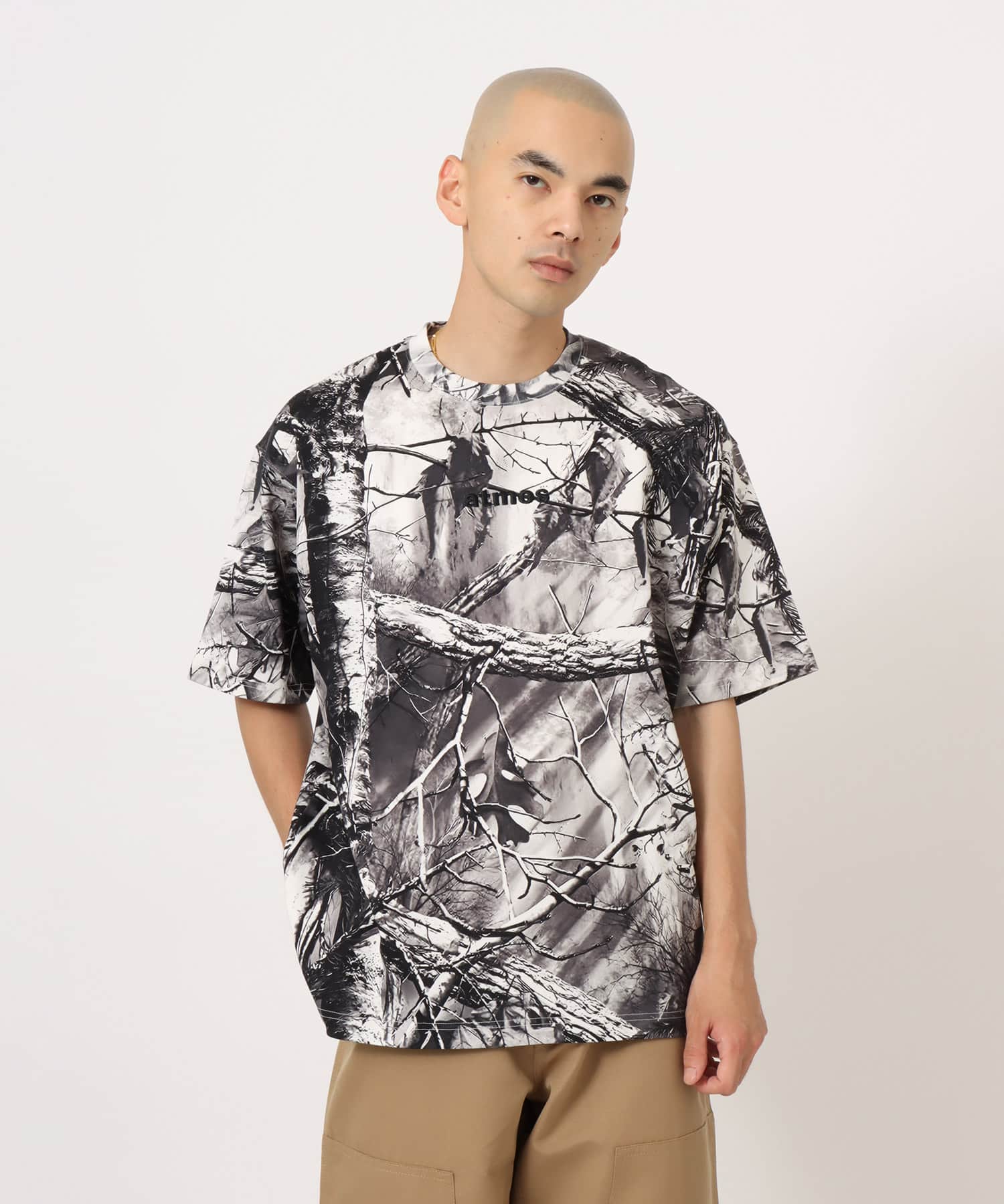 atmos Embroidery Classic Logo CAMO T-shirt BLACKの画像