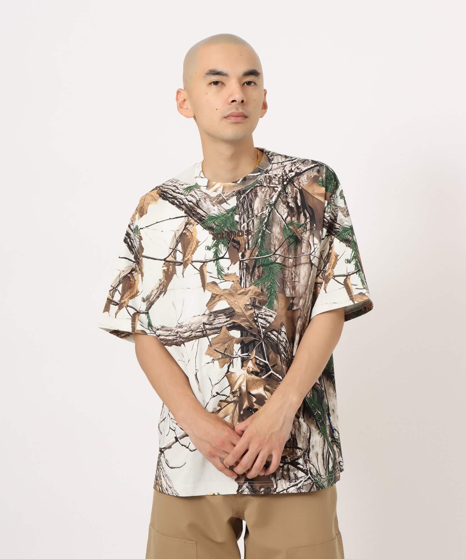 atmos Embroidery Classic Logo CAMO T-shirt WHITEの画像