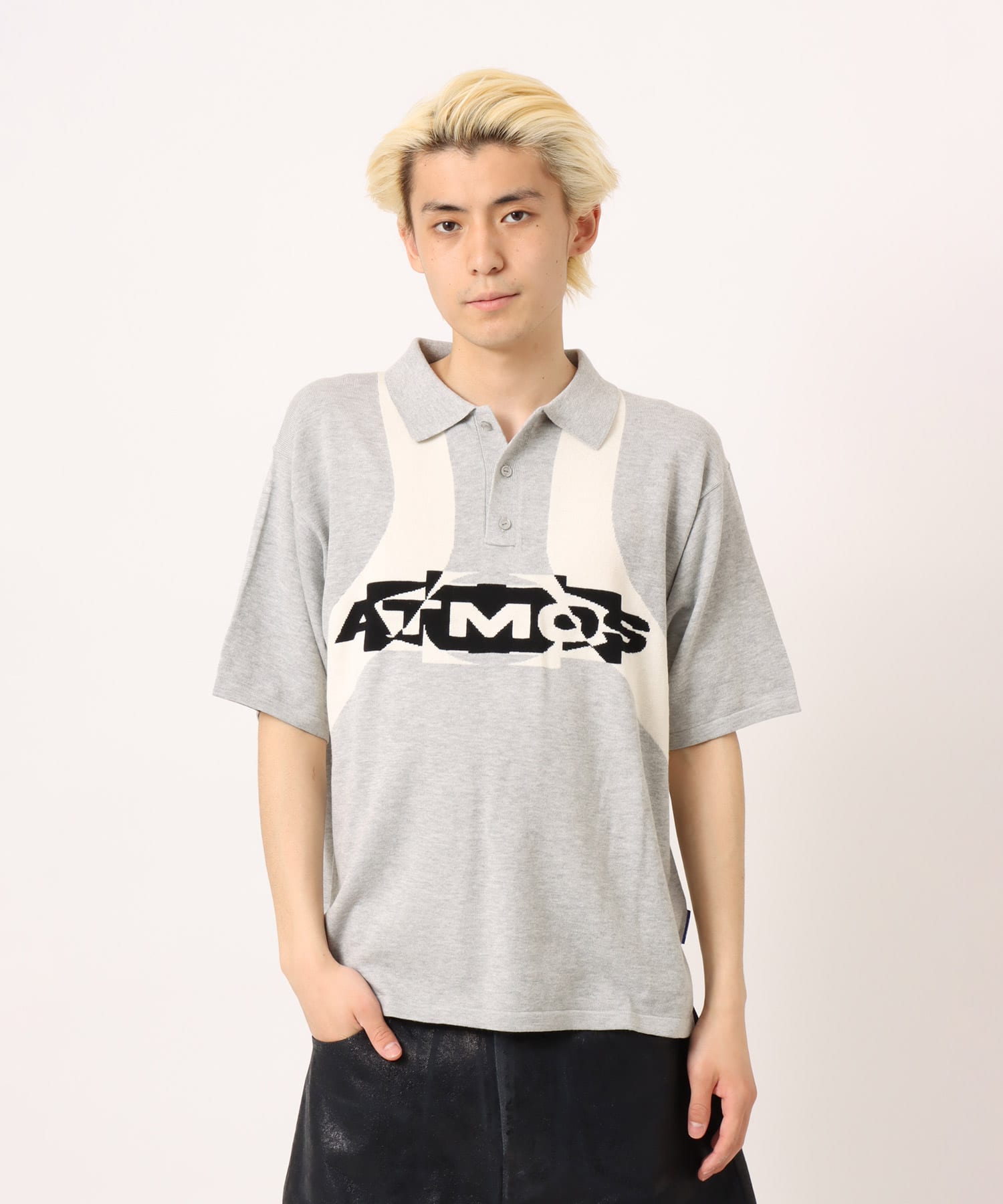 atmos Knit Polo Shirt GRAYの画像