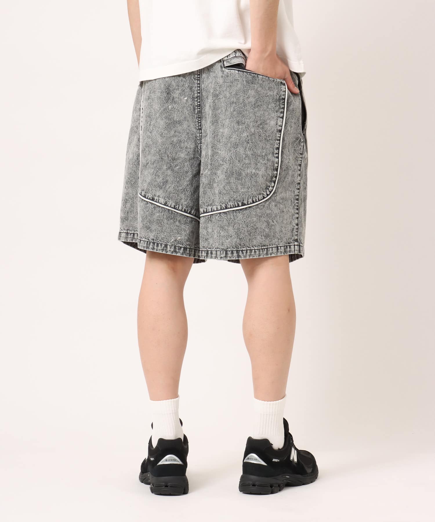 atmos Piping Line Denim Shorts BLACKの画像