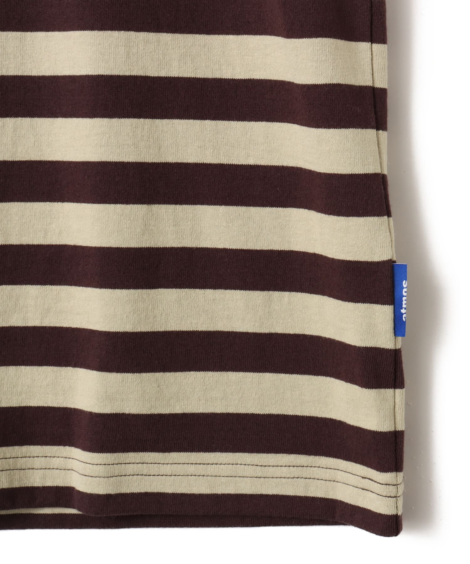 atmos Foam Logo Border T-shirt BROWNの画像