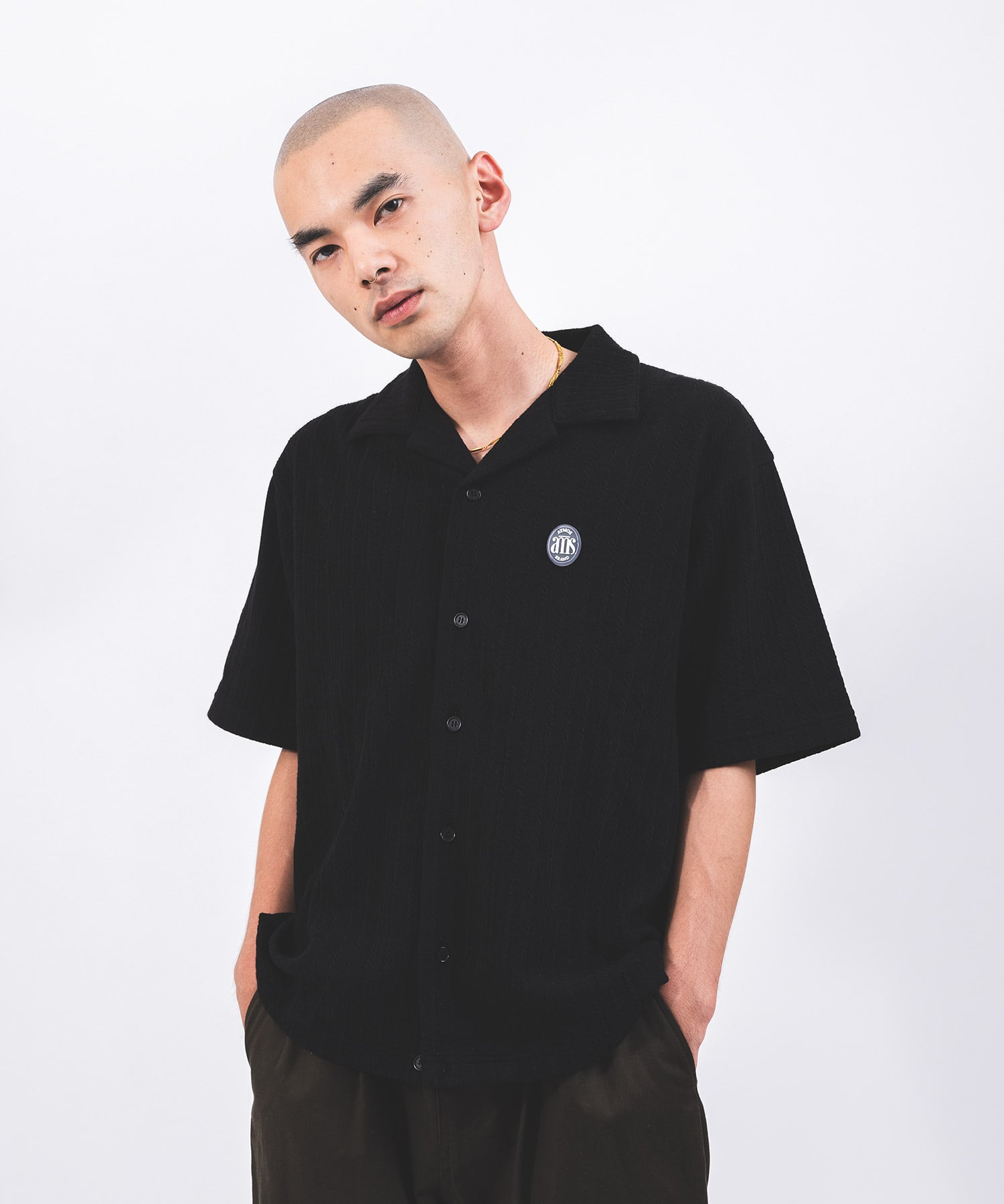 atmos Links Vacation Cut & Sewn Shirt BLACKの画像