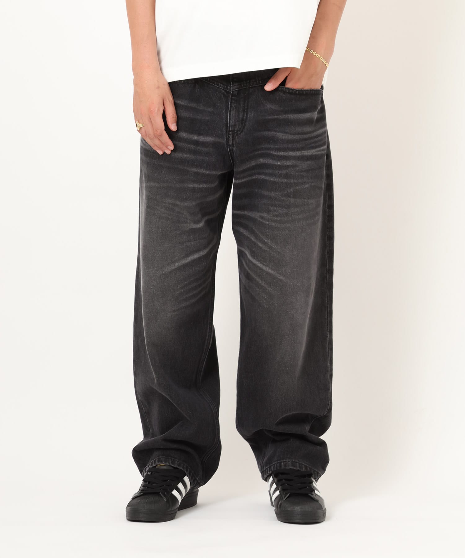 atmos Vintage Finish Denim Pants BLACKの画像