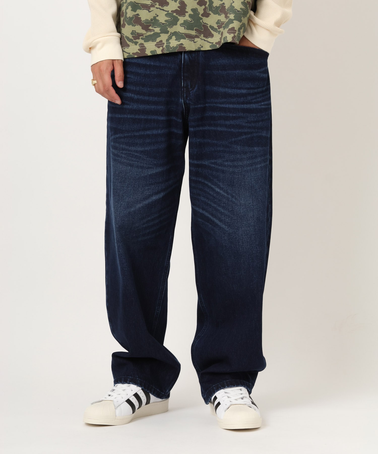 atmos Vintage Finish Denim Pants BLUEの画像