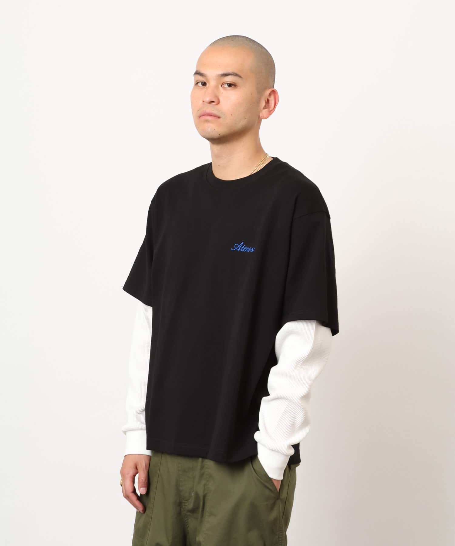 atmos Layered Sleeves LS T-shirt BLACKの画像