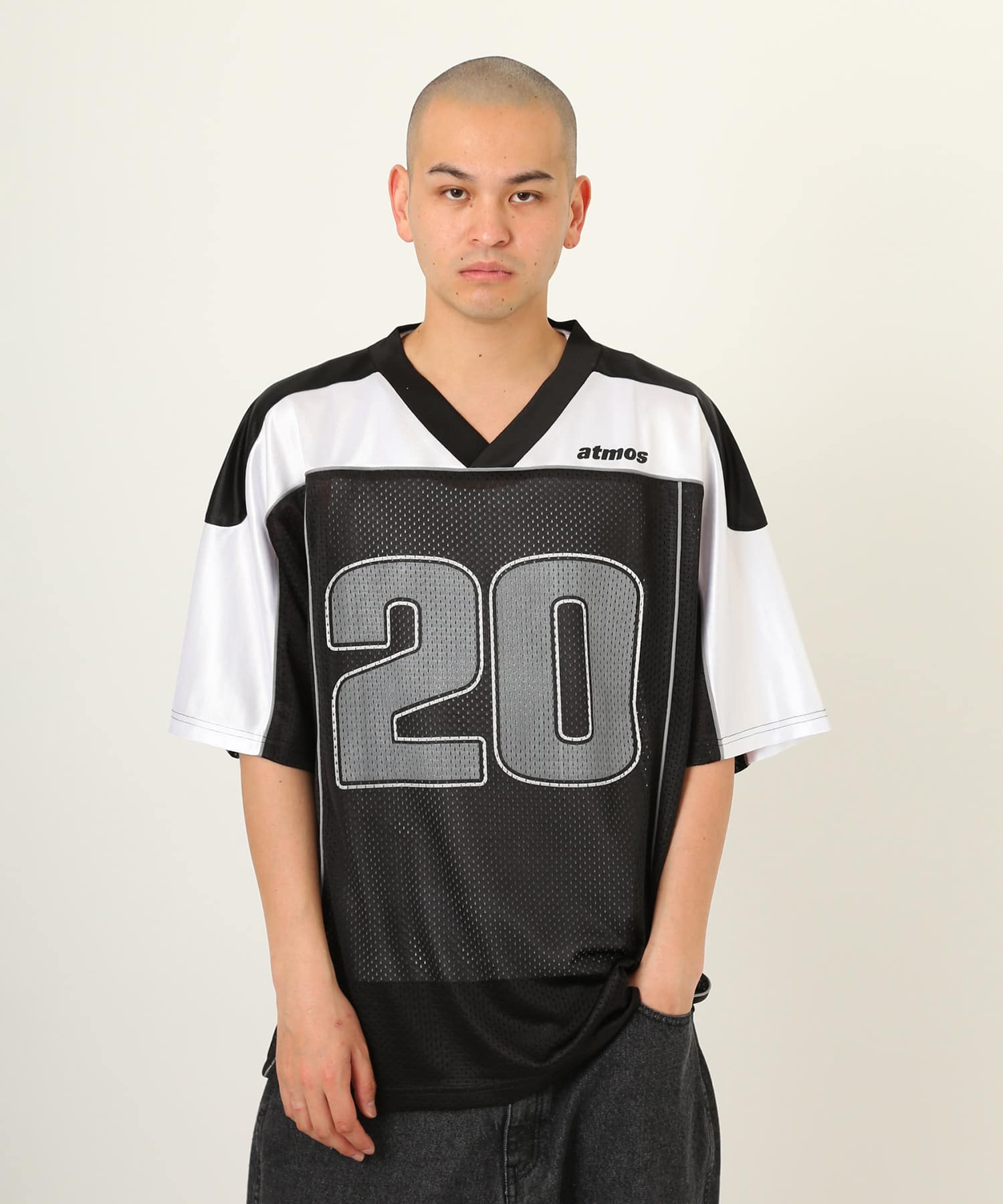 atmos Mesh Football Shirt BLACKの画像