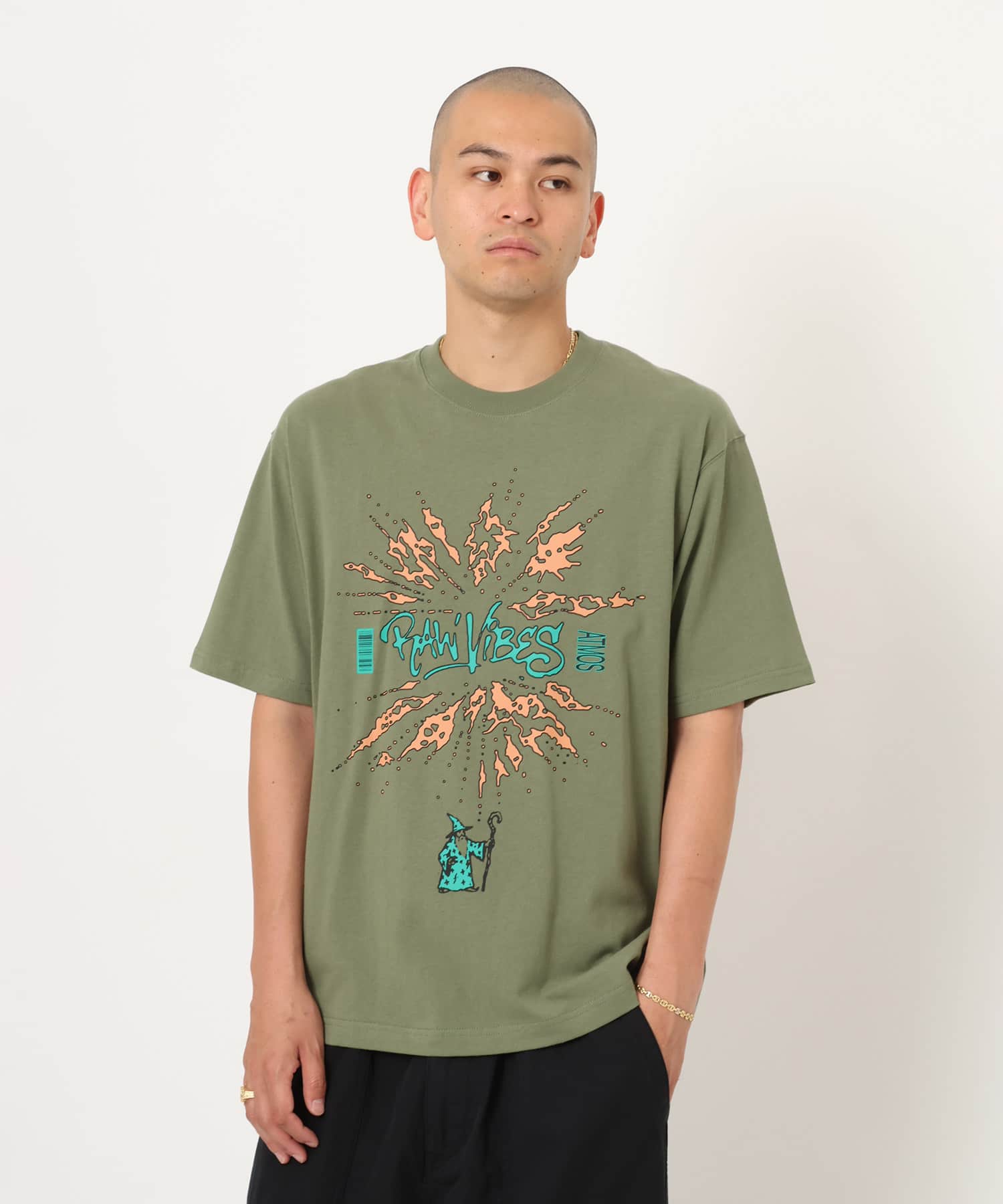 atmos Wizard Print T-shirt KHAKI（アトモス ウィザード プリント