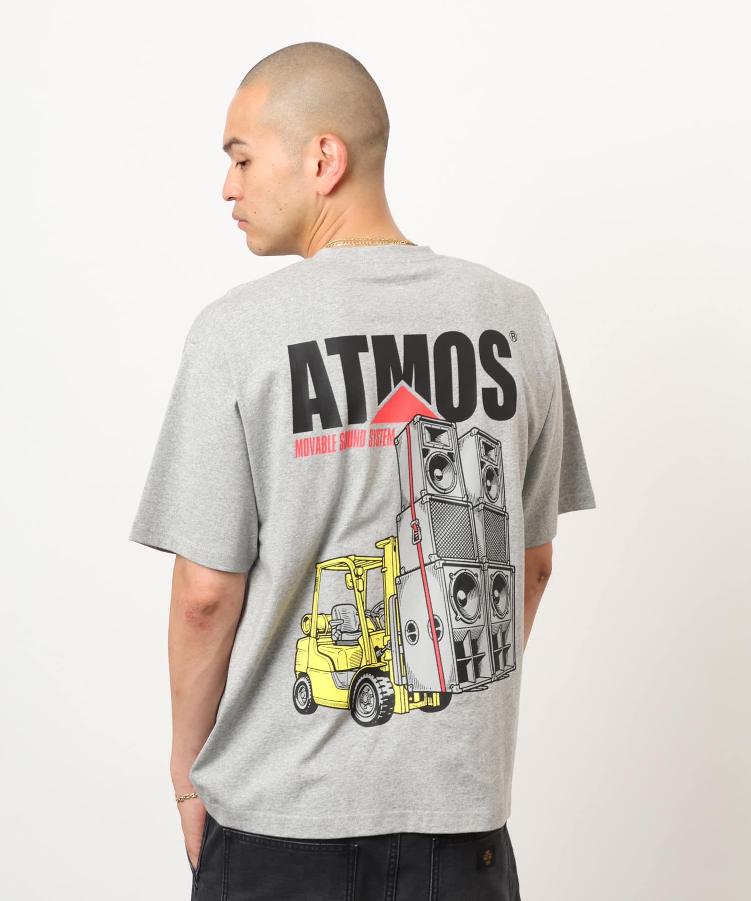 atmos ForkLift & Amplifier Print T-shirt GRAYの画像