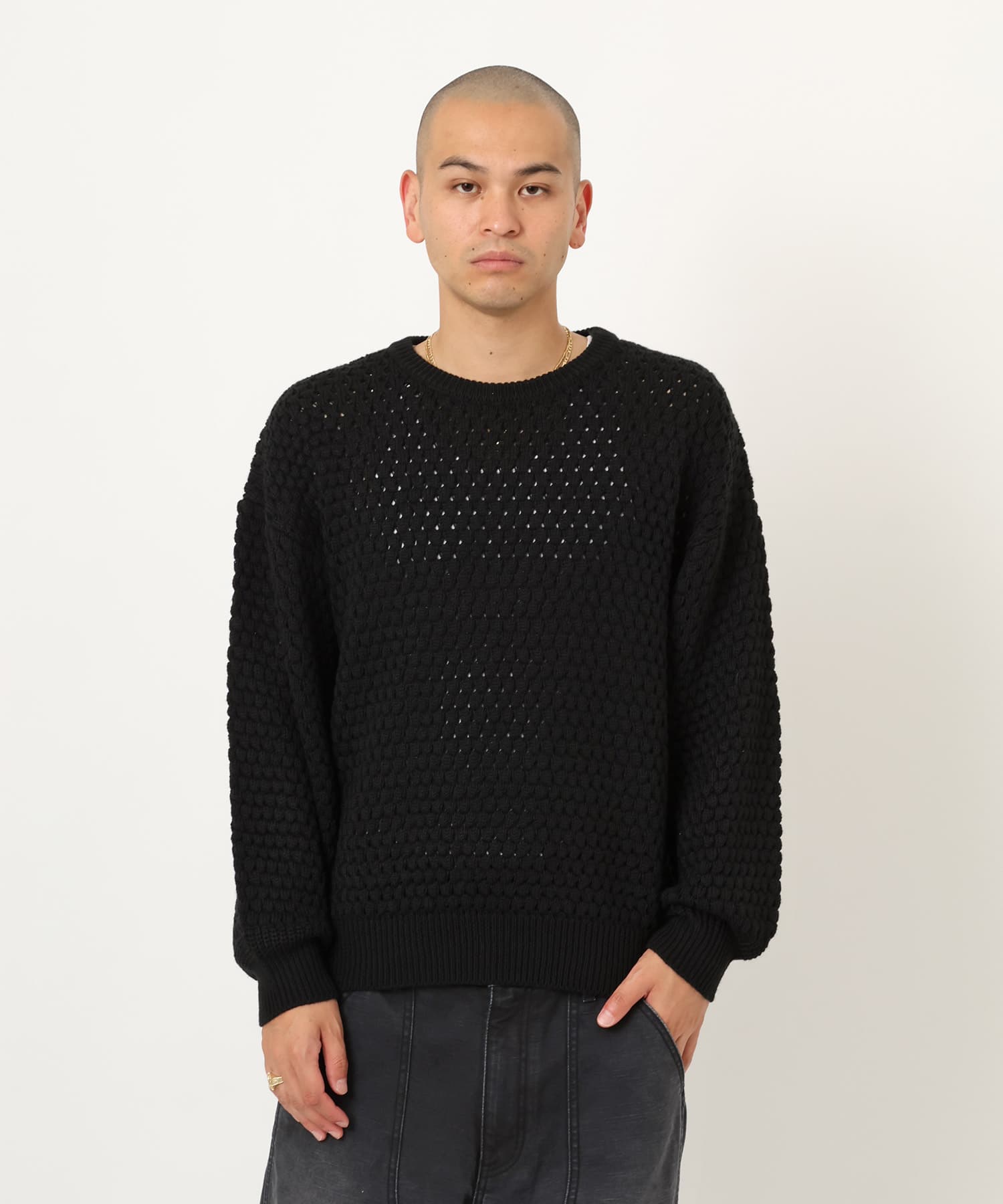 atmos Popcorn Knit Sweater BLACKの画像