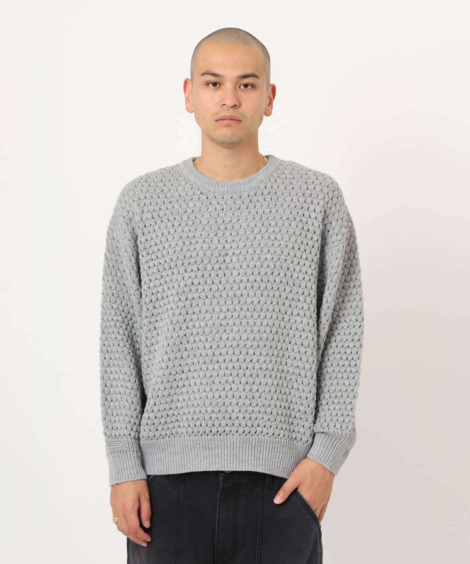 atmos Popcorn Knit Sweater GRAYの画像