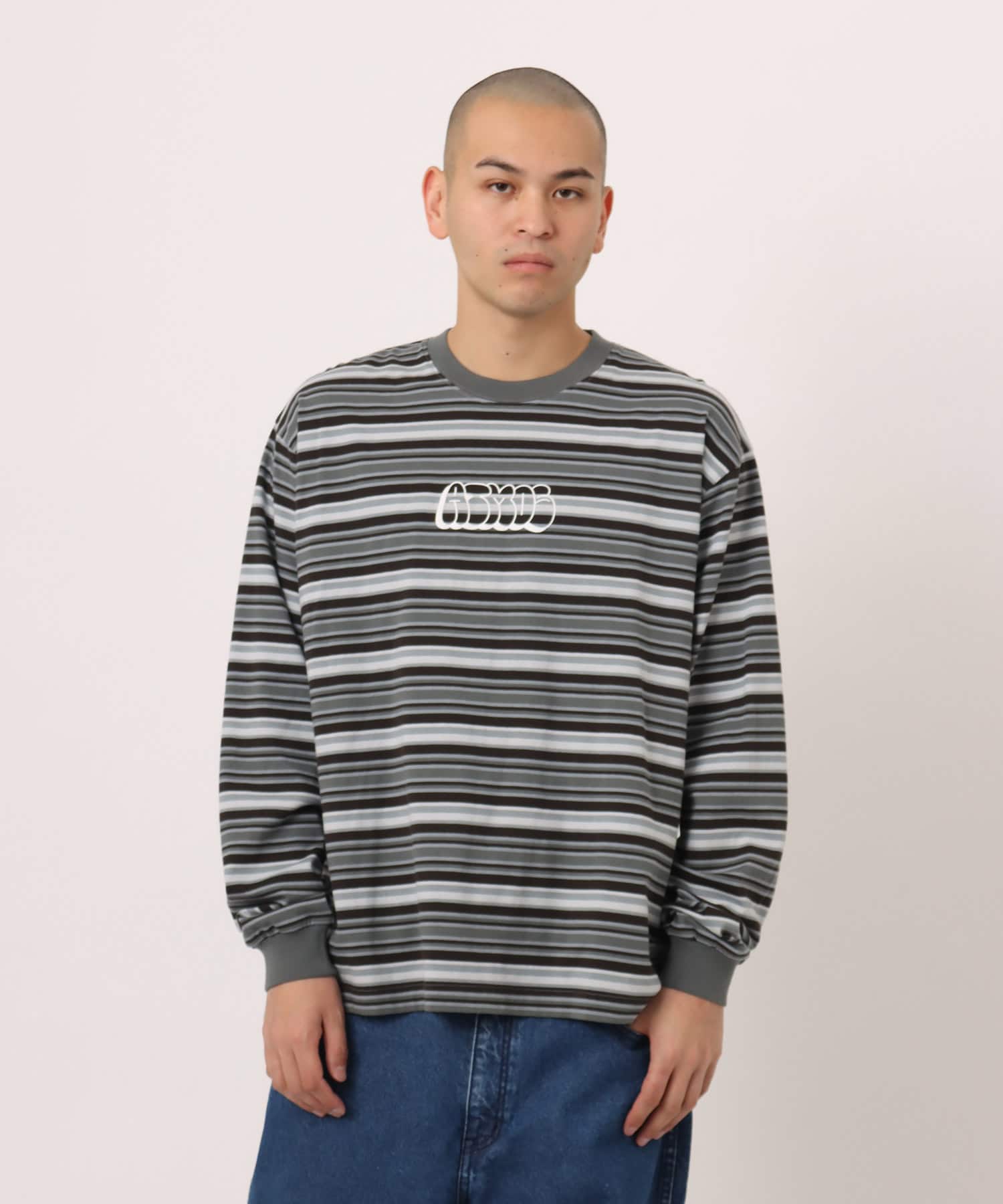 atmos Retro Colorway Border LS T-shirt BLACKの画像