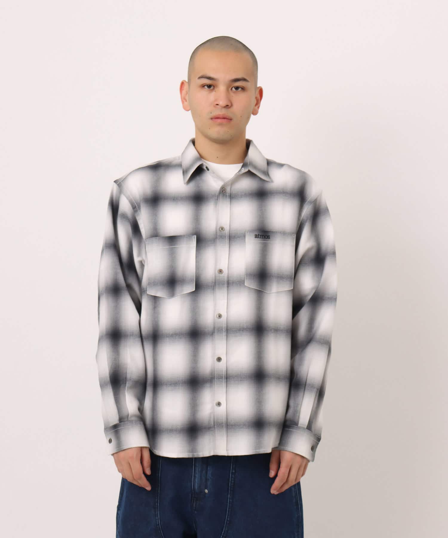 atmos Ombre Check Shirt BLACKの画像