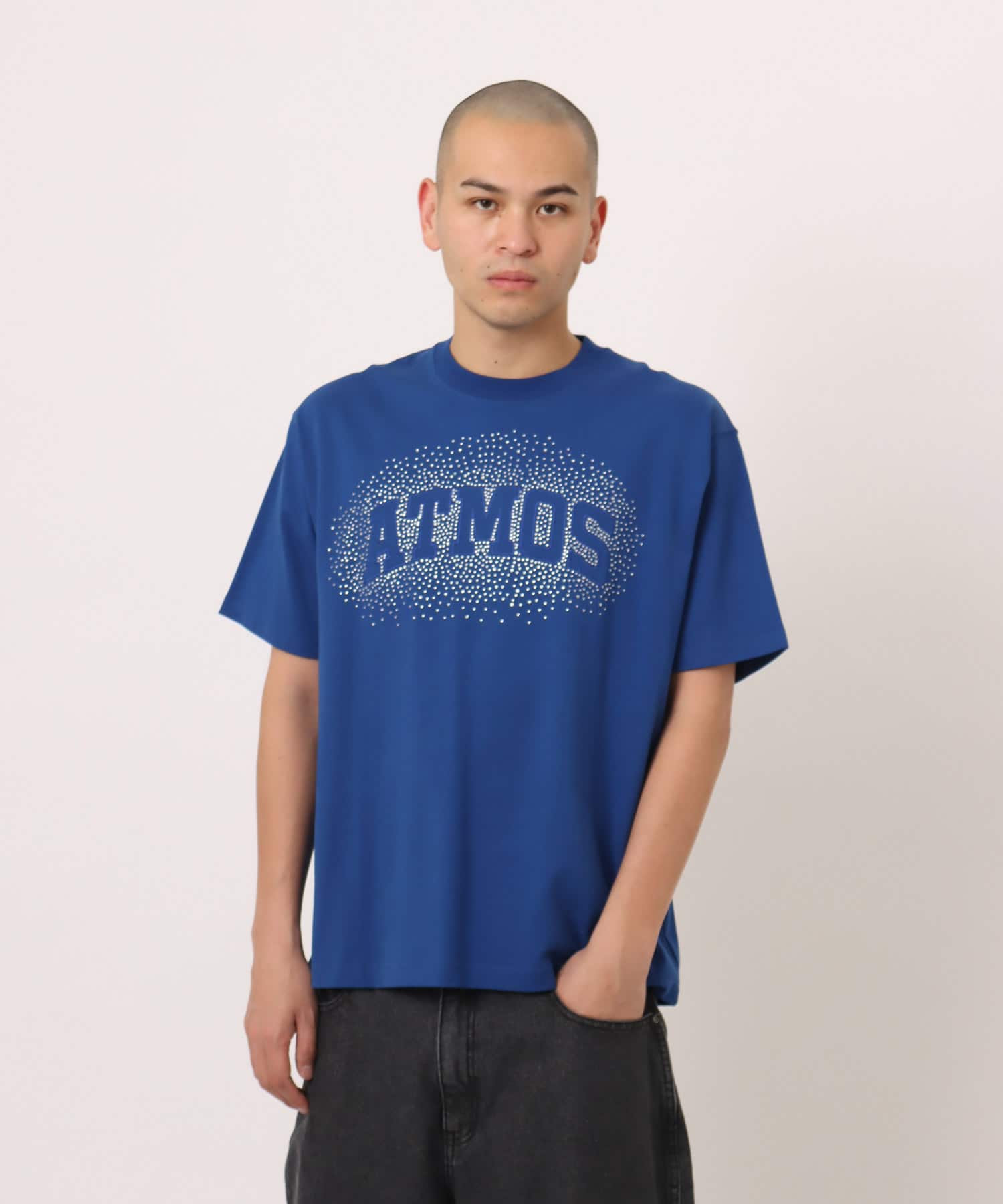 atmos Sequins Logo T-shirt BLUEの画像