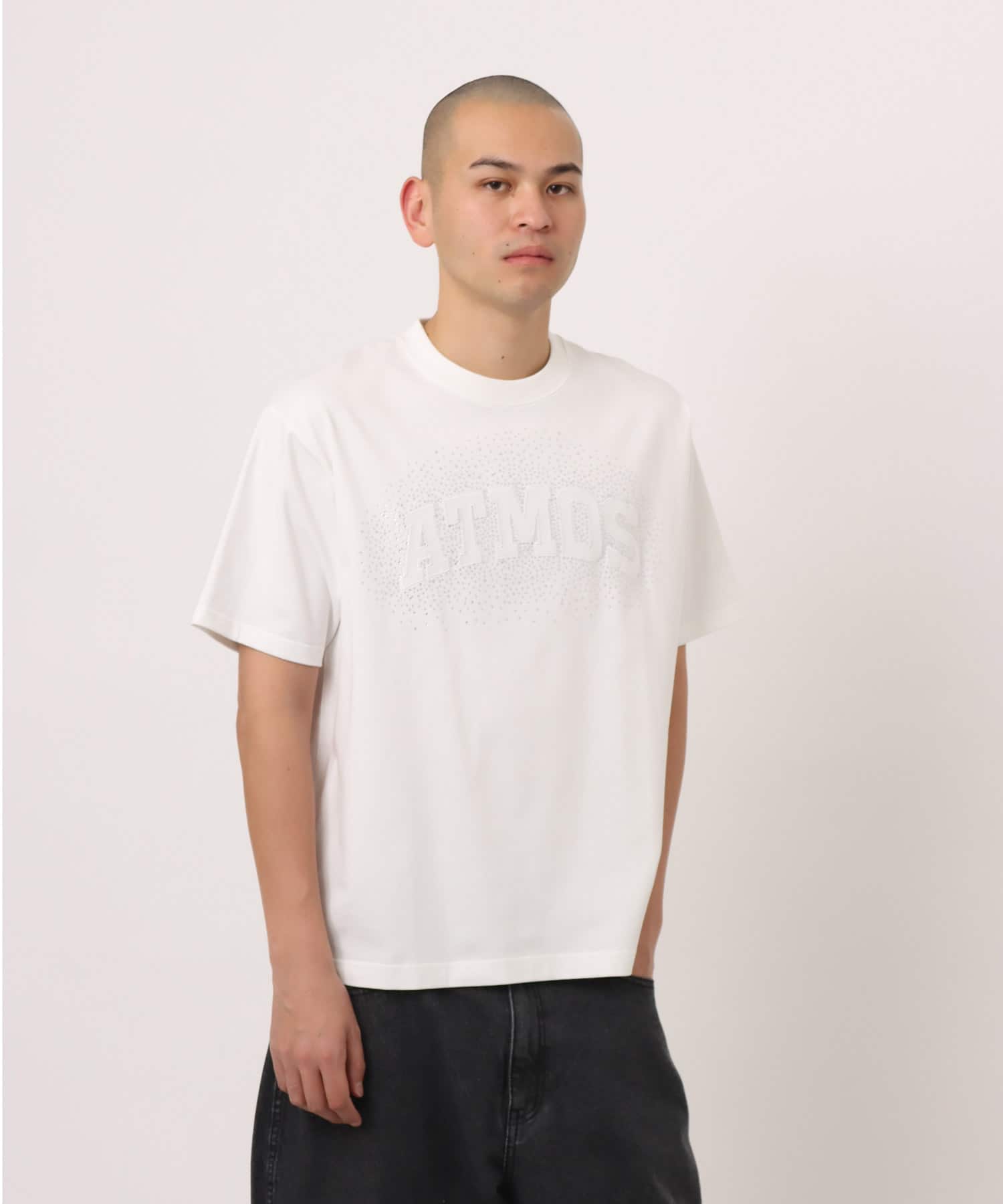 atmos Sequins Logo T-shirt WHITEの画像